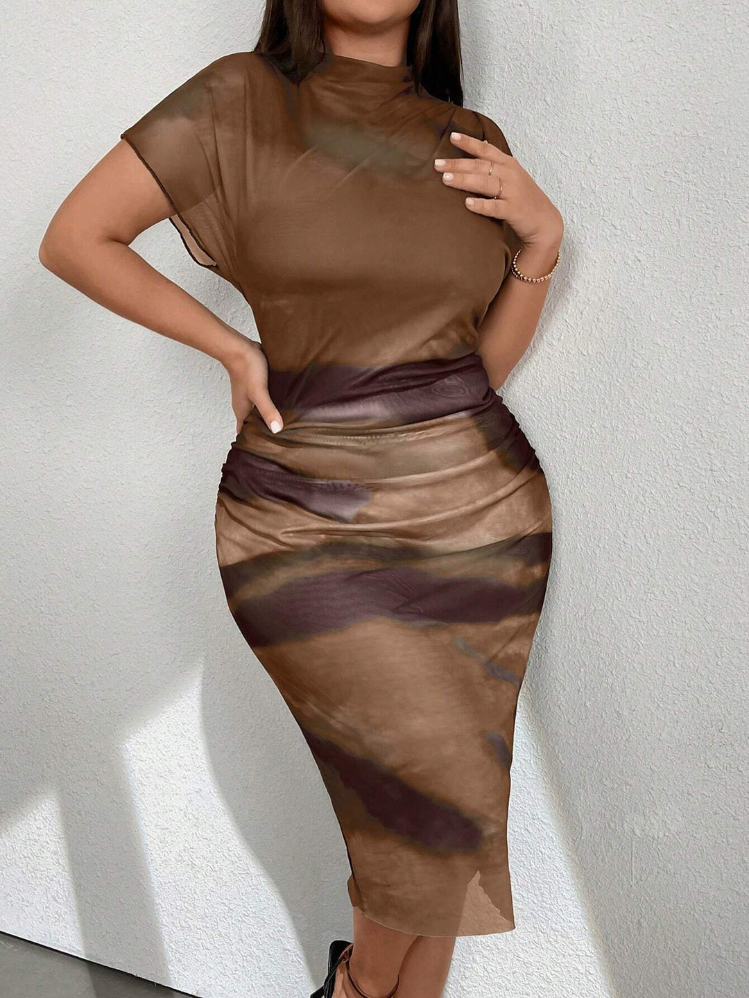 Rochie midi SHEIN, mix culori