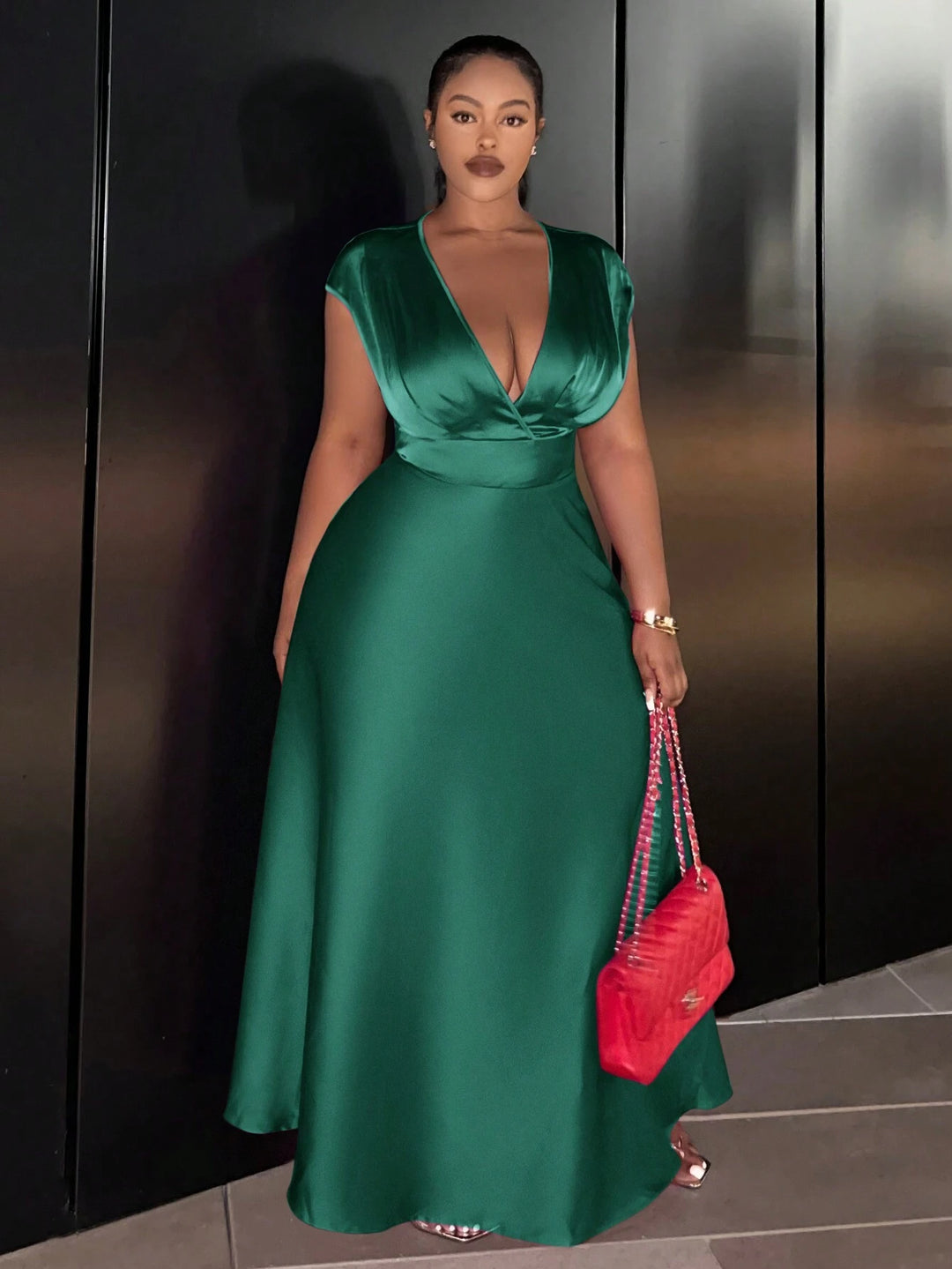 Rochie maxi SHEIN, verde