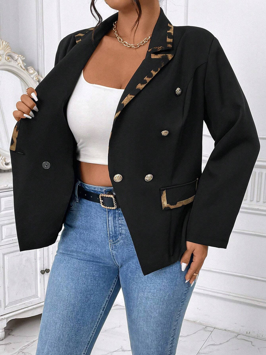 Sacou Shein Curve+, negru