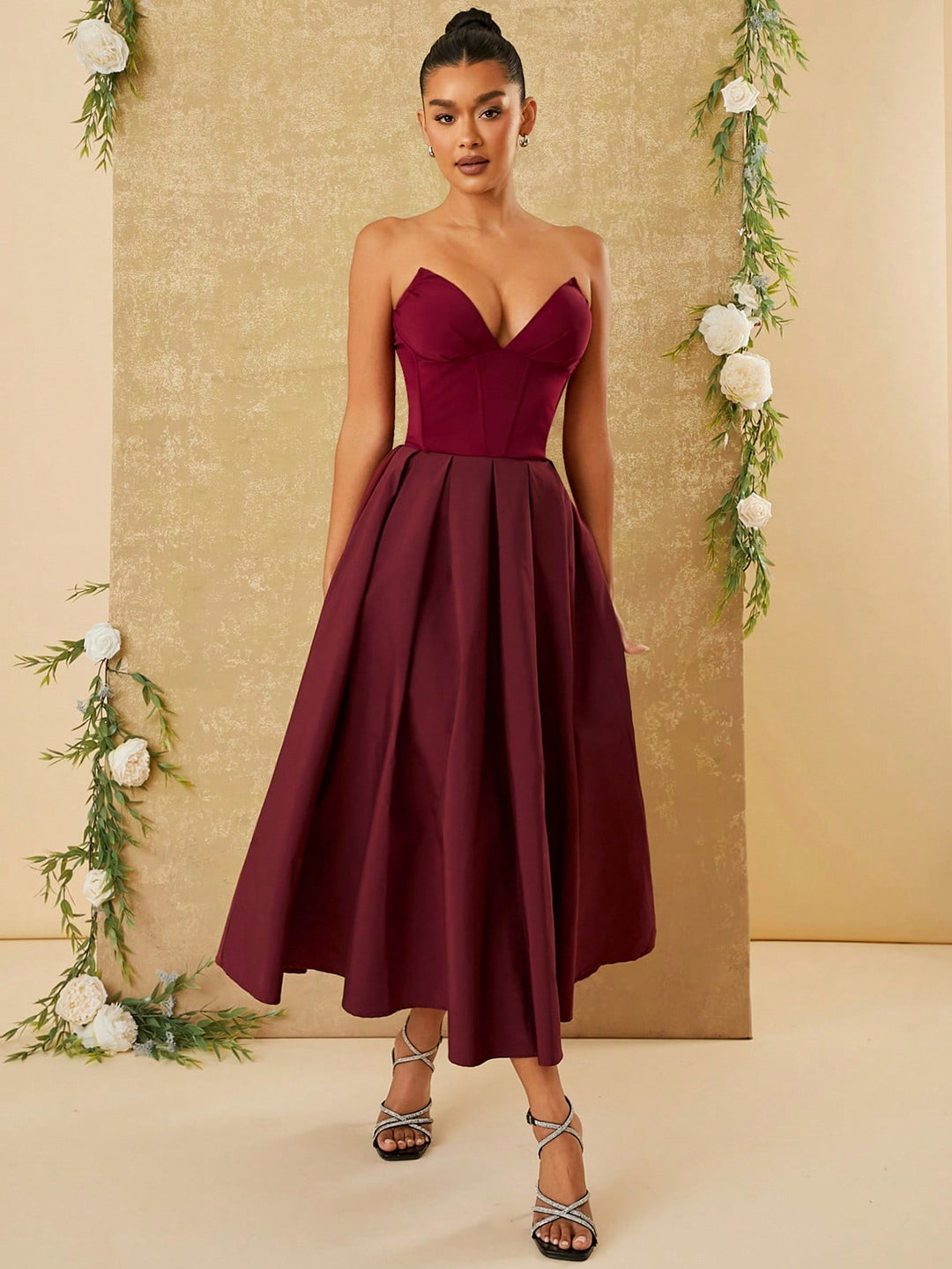 Rochie maxi SHEIN, vișiniu