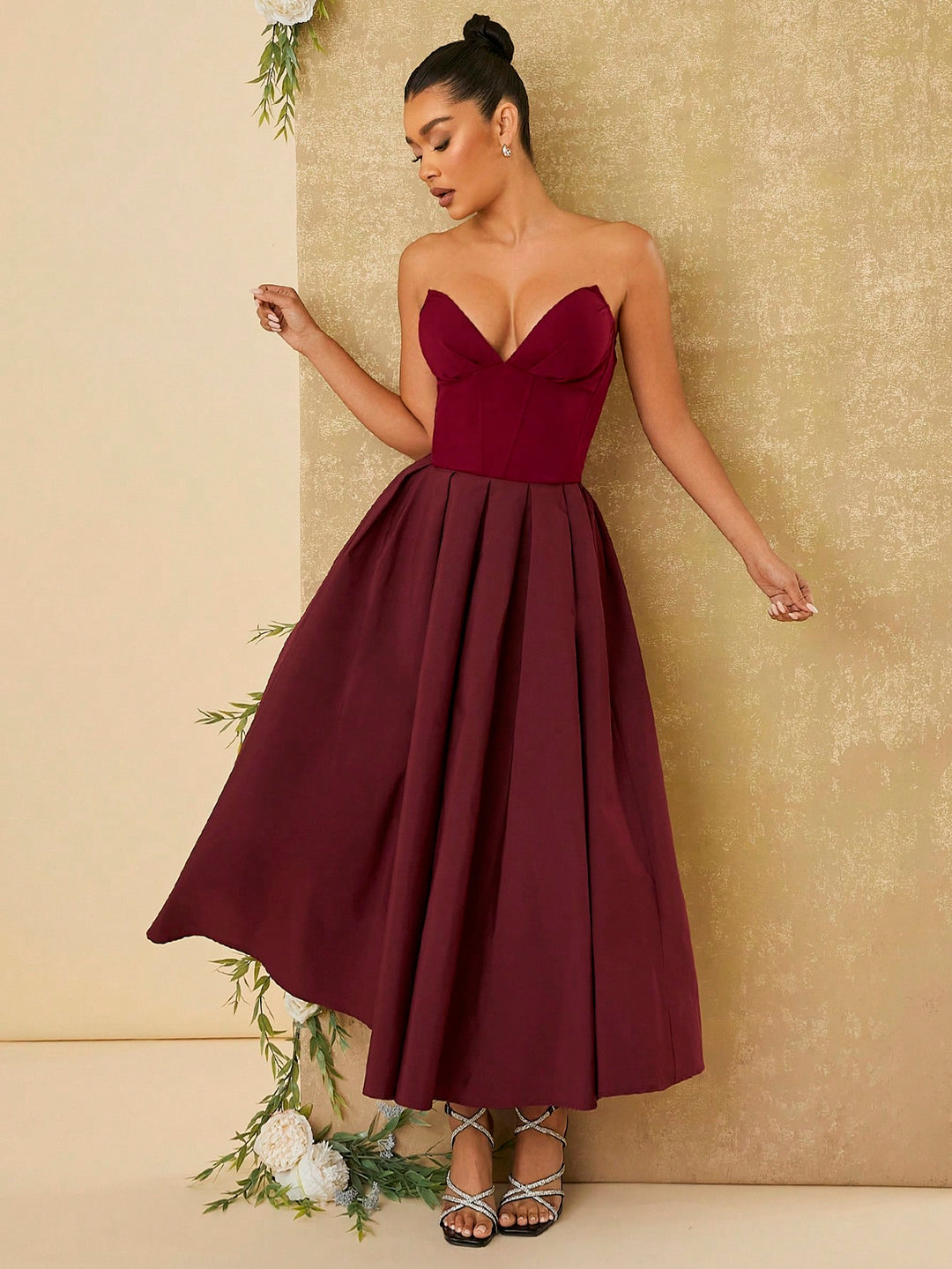 Rochie maxi SHEIN, vișiniu
