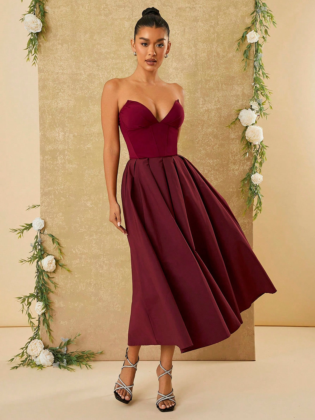 Rochie maxi SHEIN, vișiniu