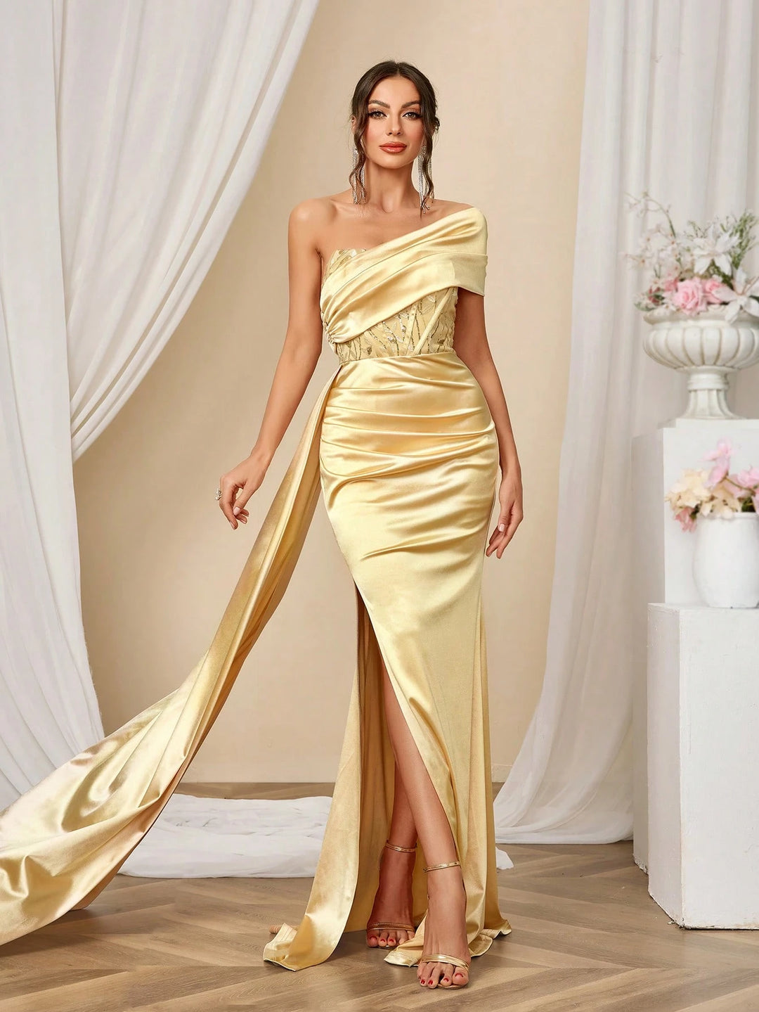Rochie de ocazie SHEIN, galben