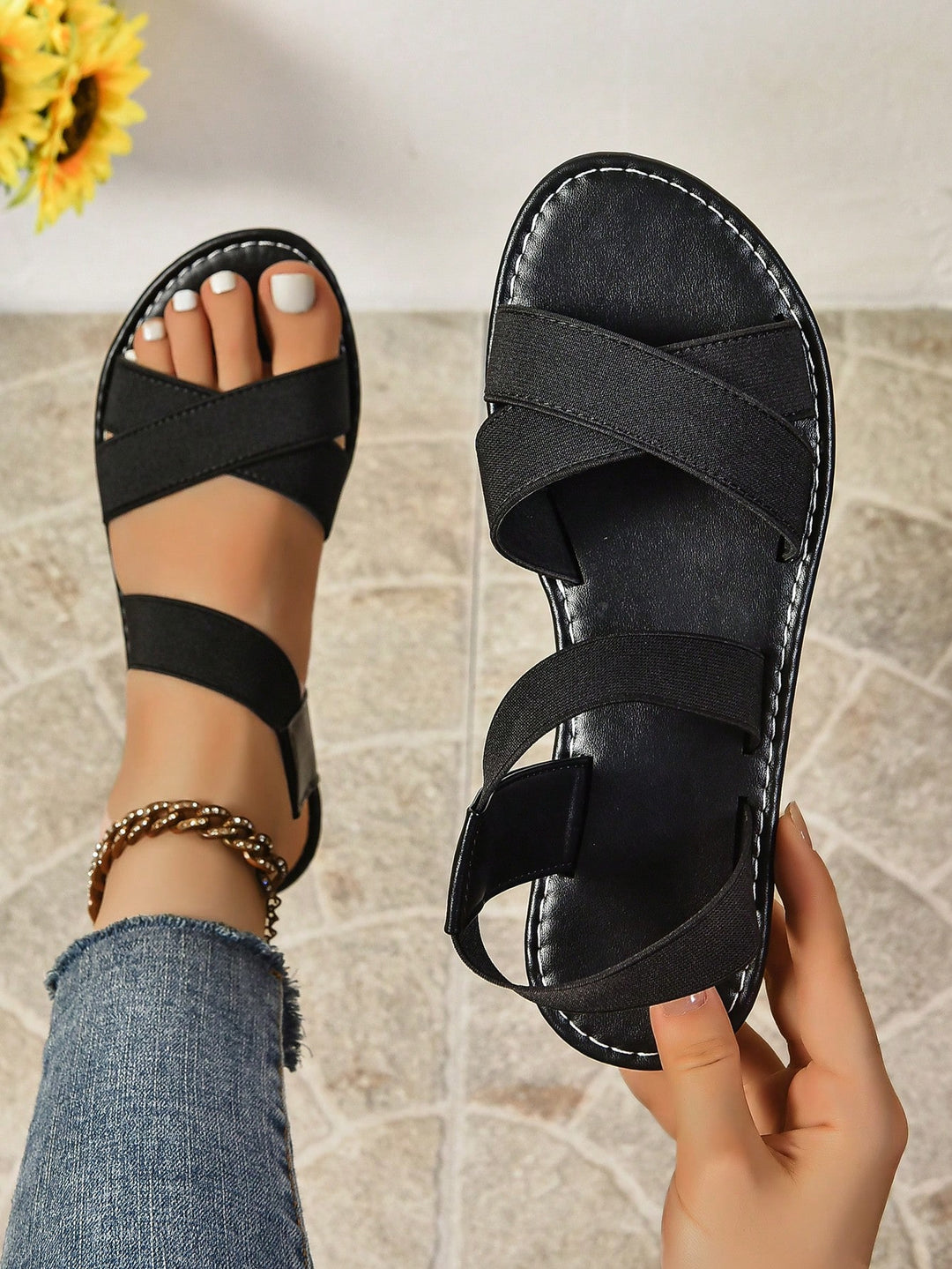 Sandale SHEIN, negru