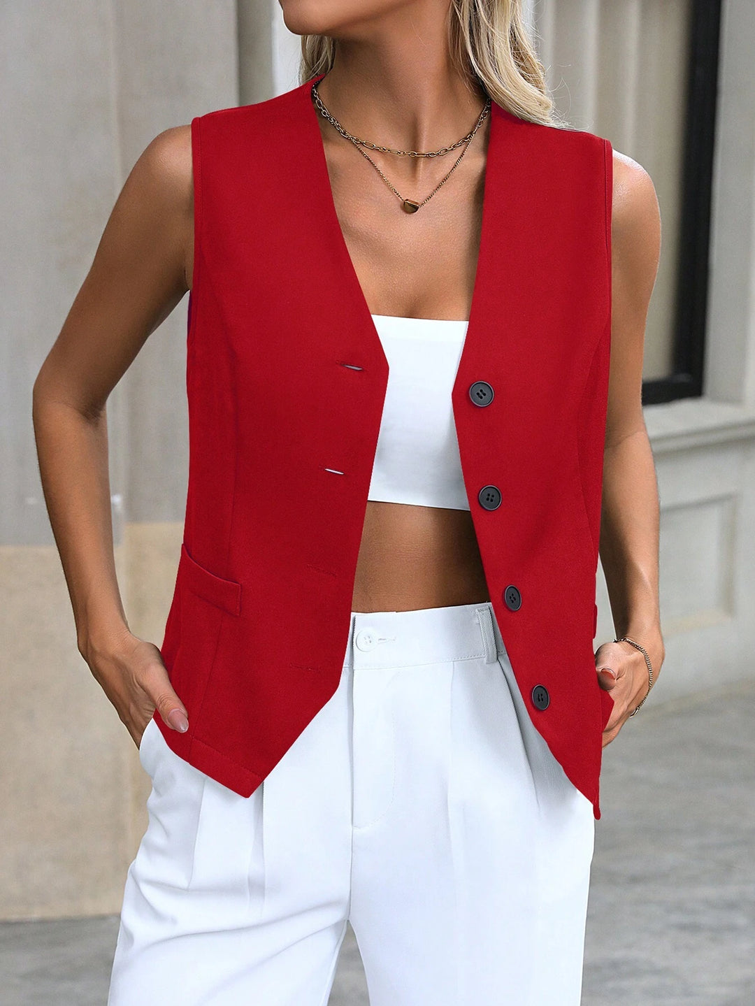 SHEIN mellény, piros