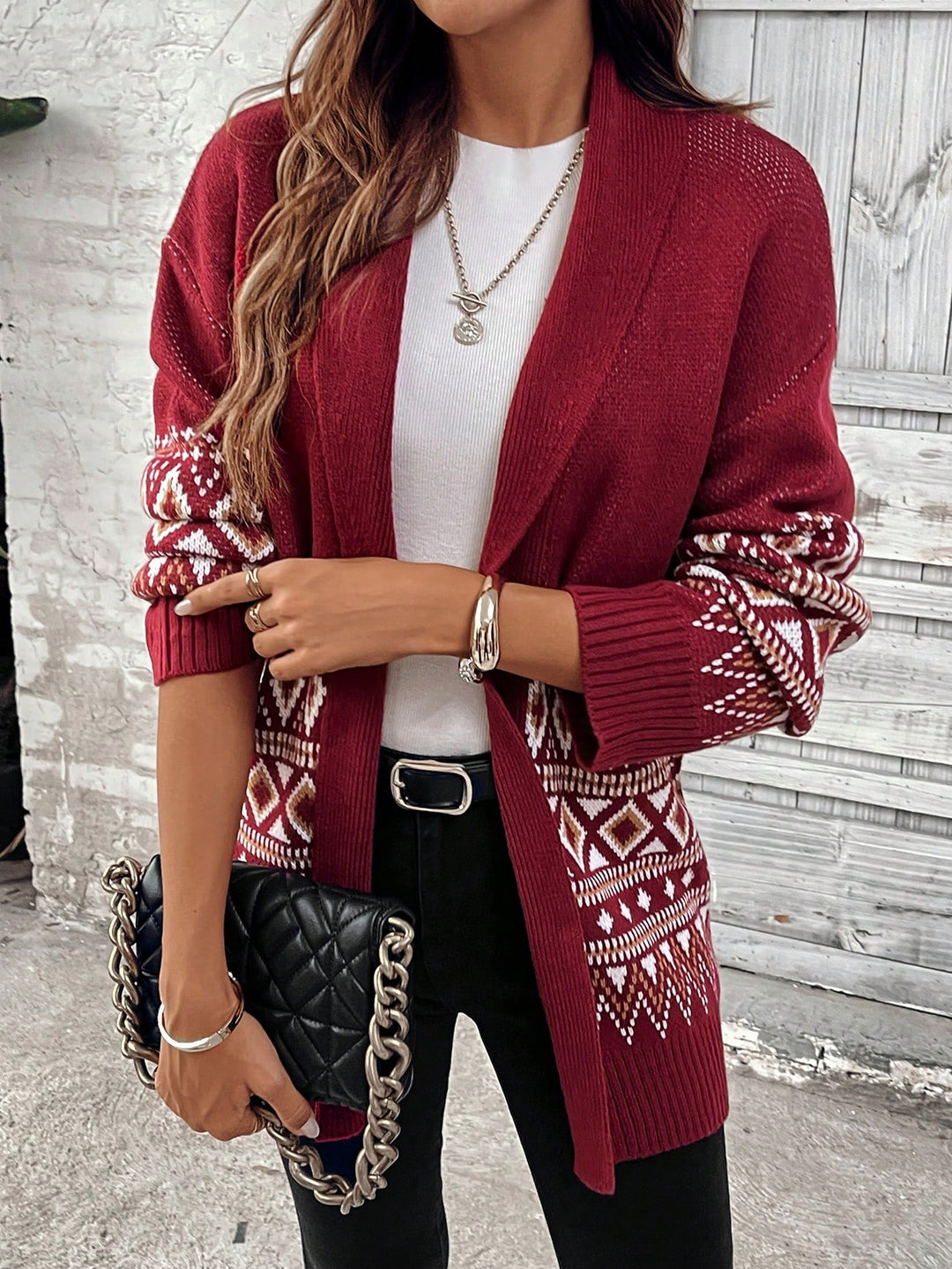 Cardigan SHEIN, vișiniu