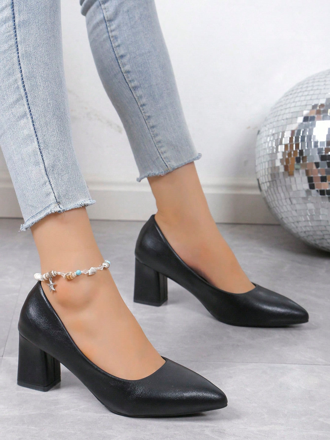 Pantofi cu toc SHEIN, negru
