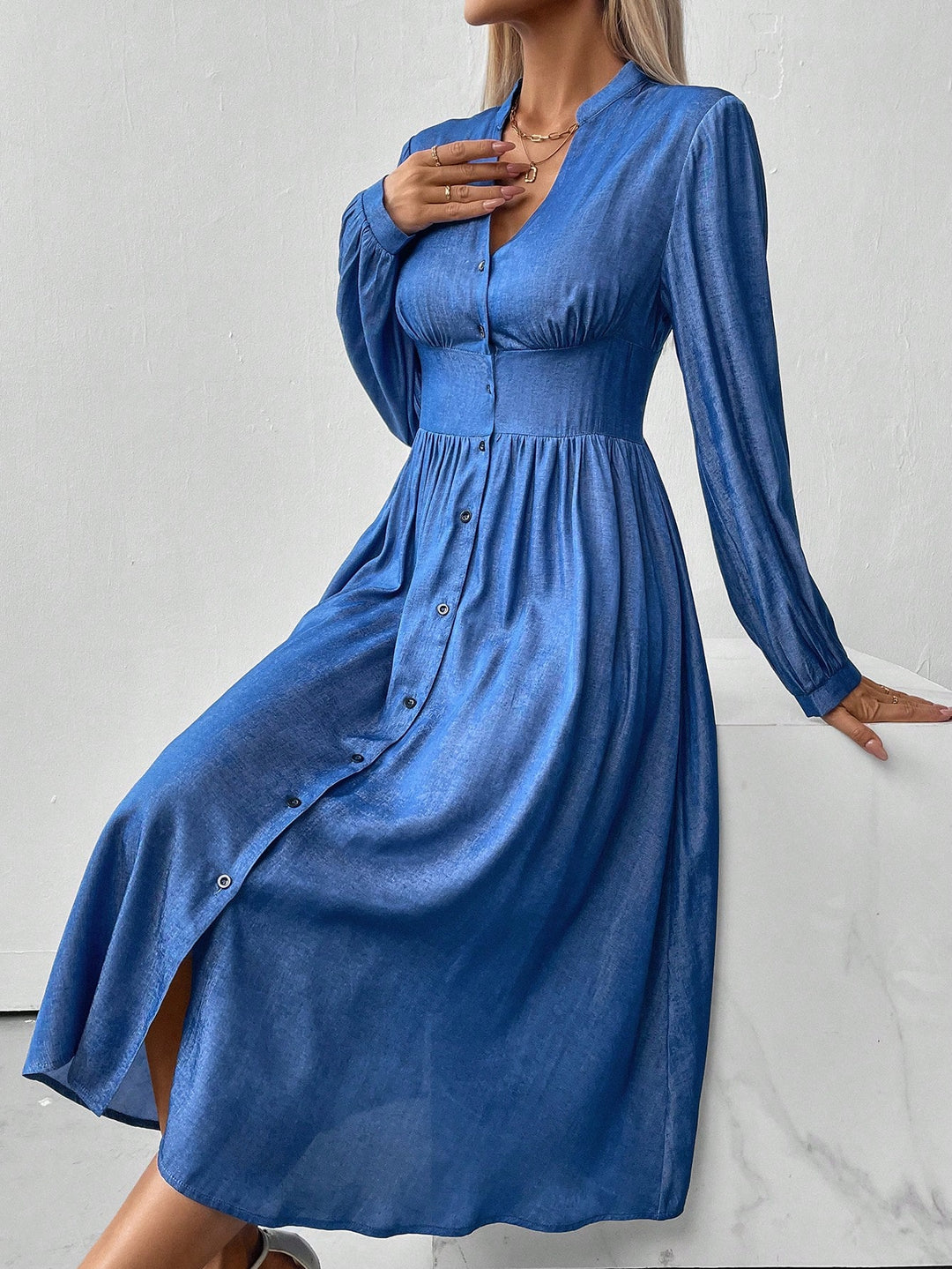 Rochie midi SHEIN, albastru