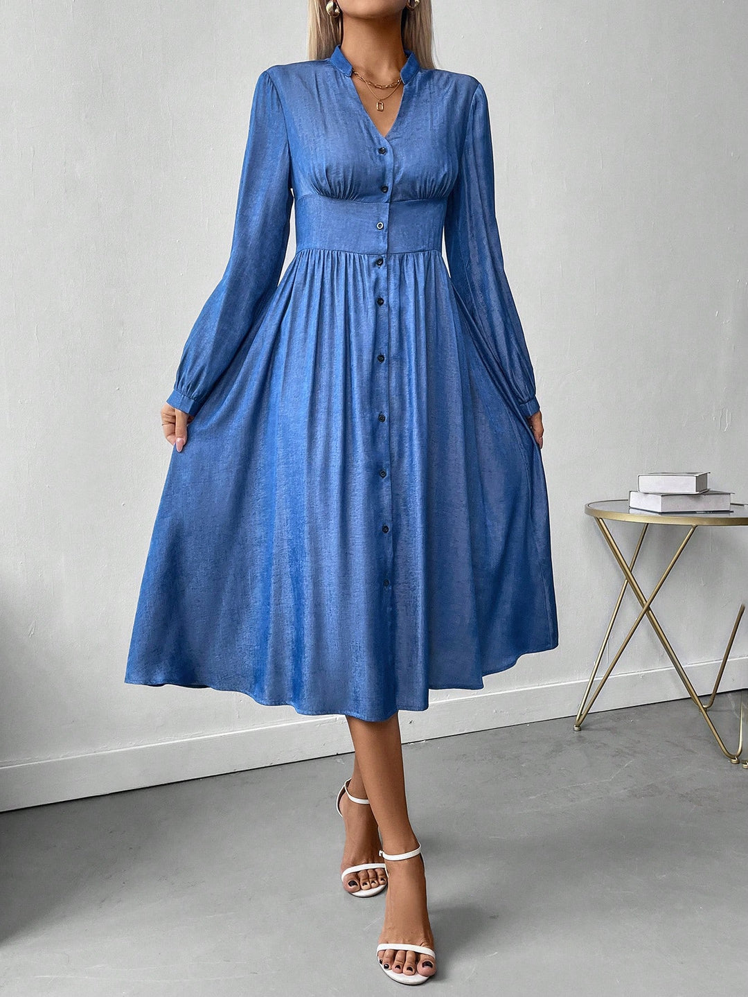 Rochie midi SHEIN, albastru