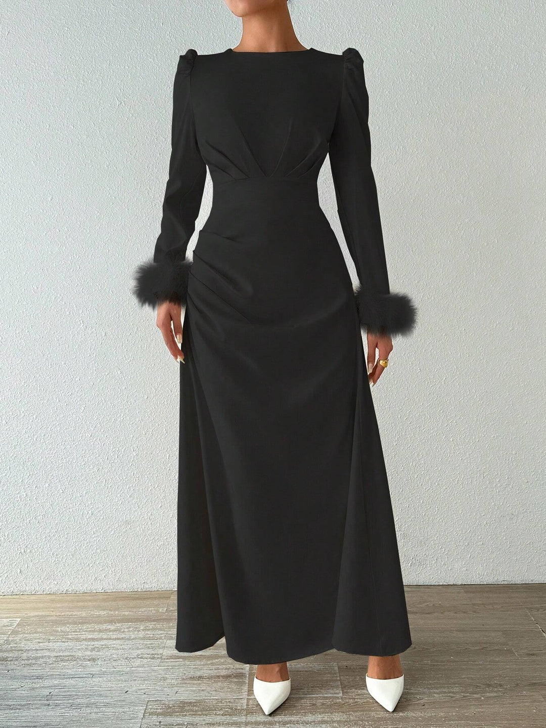 Shein maxi ruha, fekete