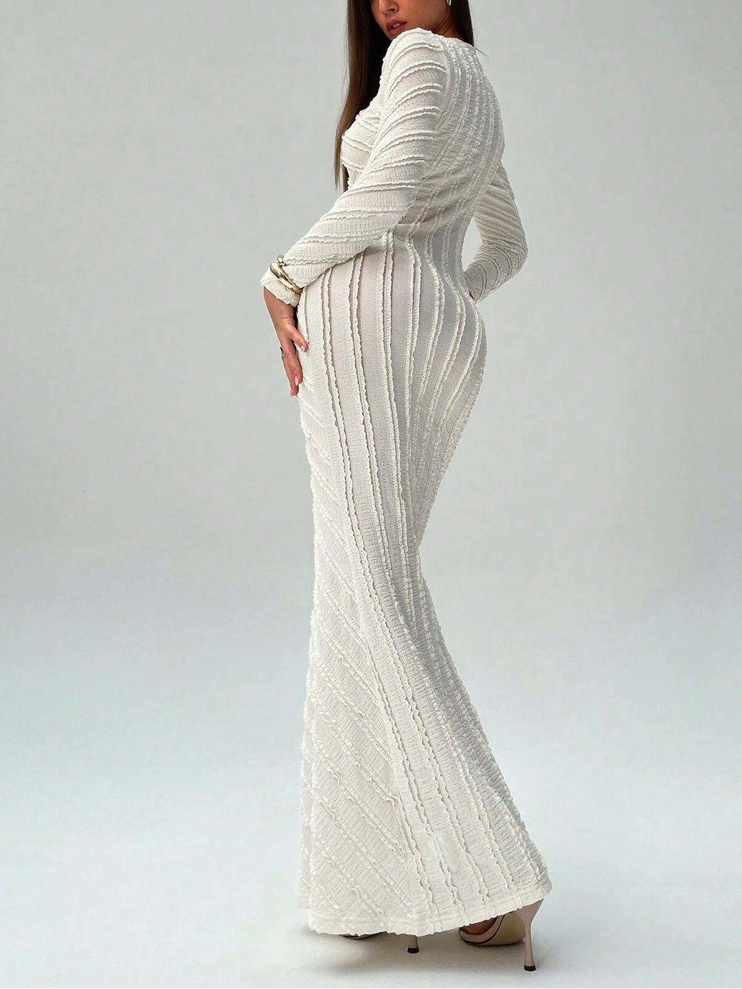 Rochie maxi SHEIN, crem