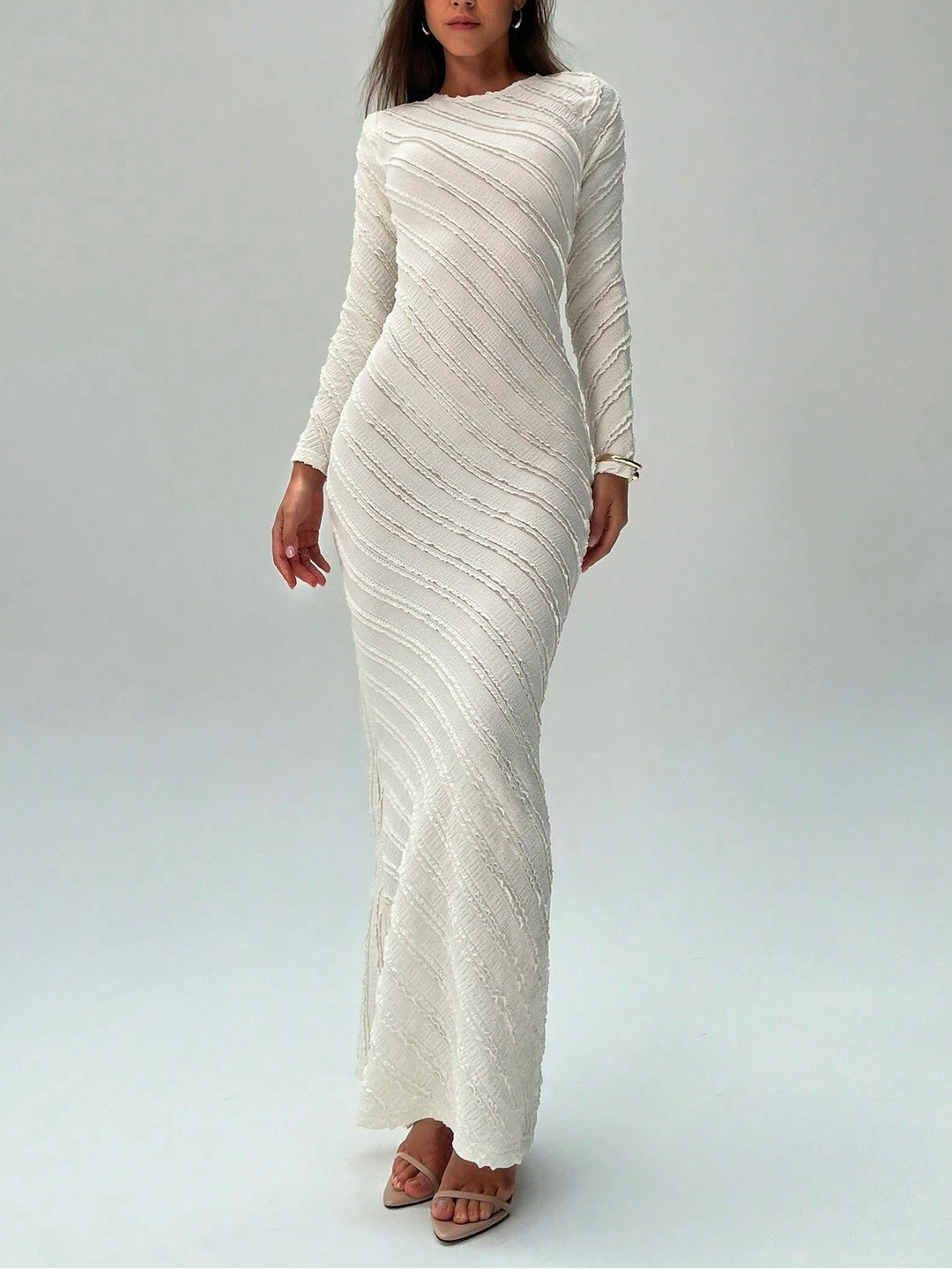 Rochie maxi SHEIN, crem