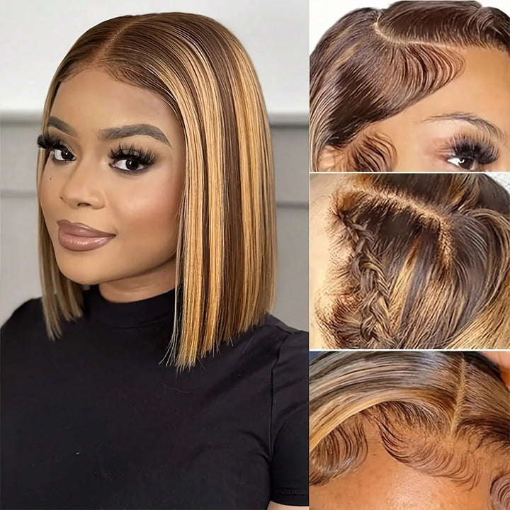 Perucă din păr natural cu dantelă SHEIN, mix culori