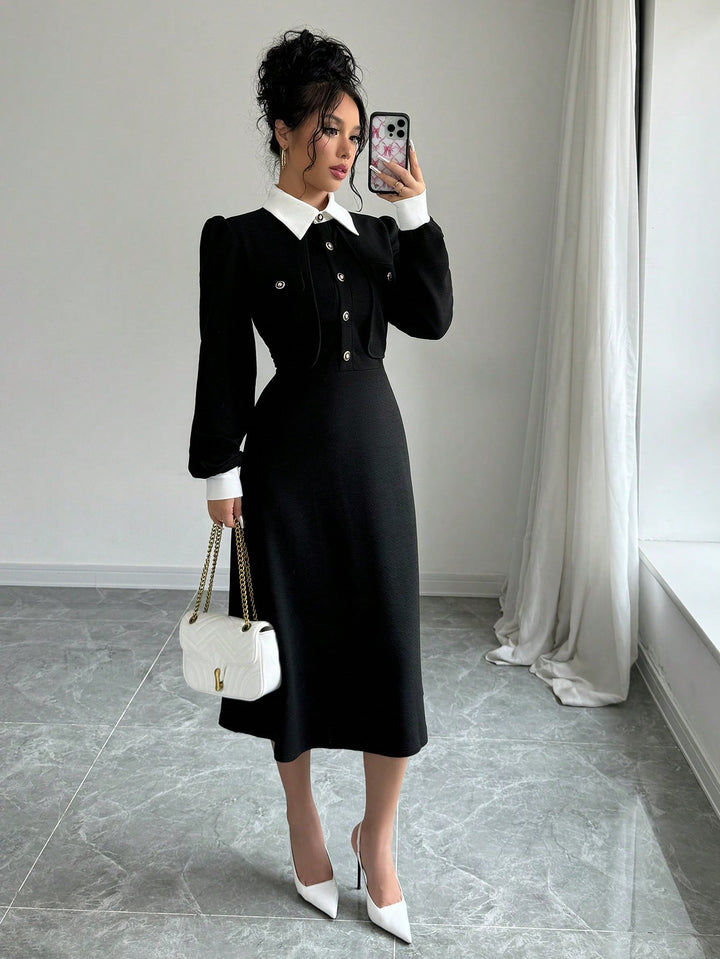 Rochie midi SHEIN, negru