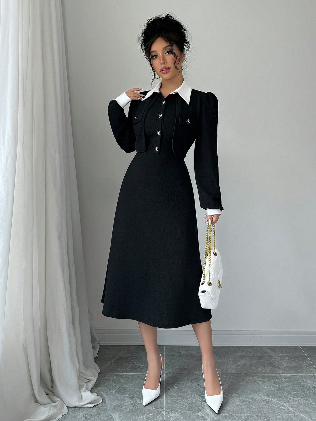 Rochie midi SHEIN, negru