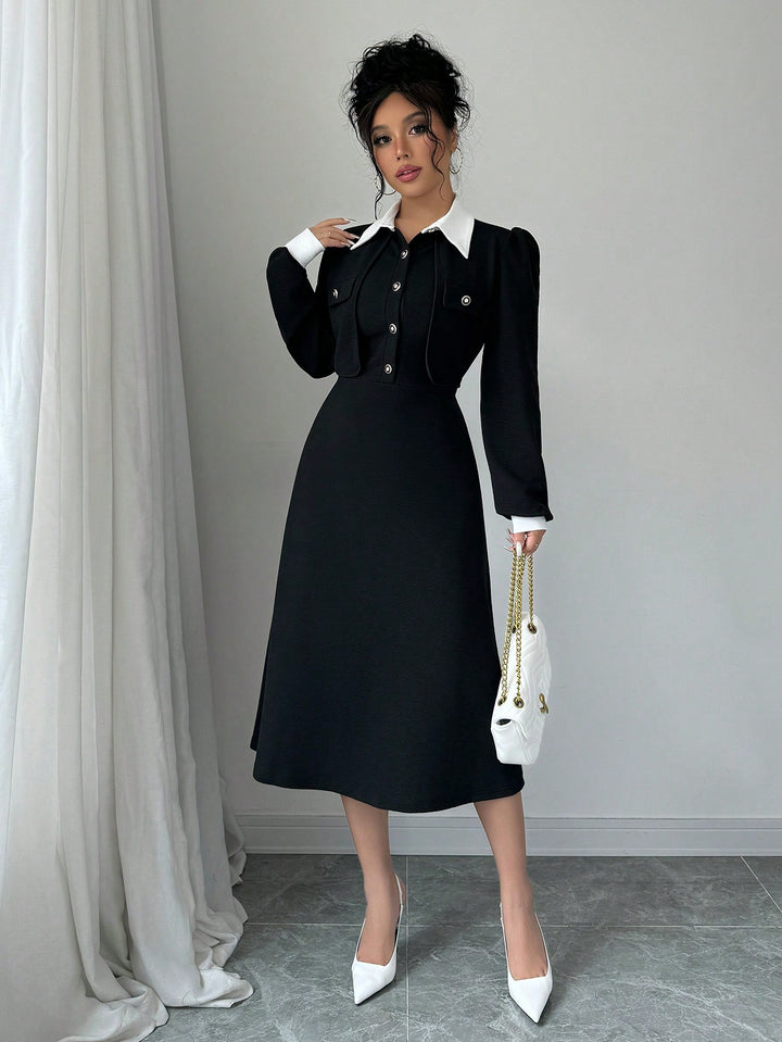 Rochie midi SHEIN, negru