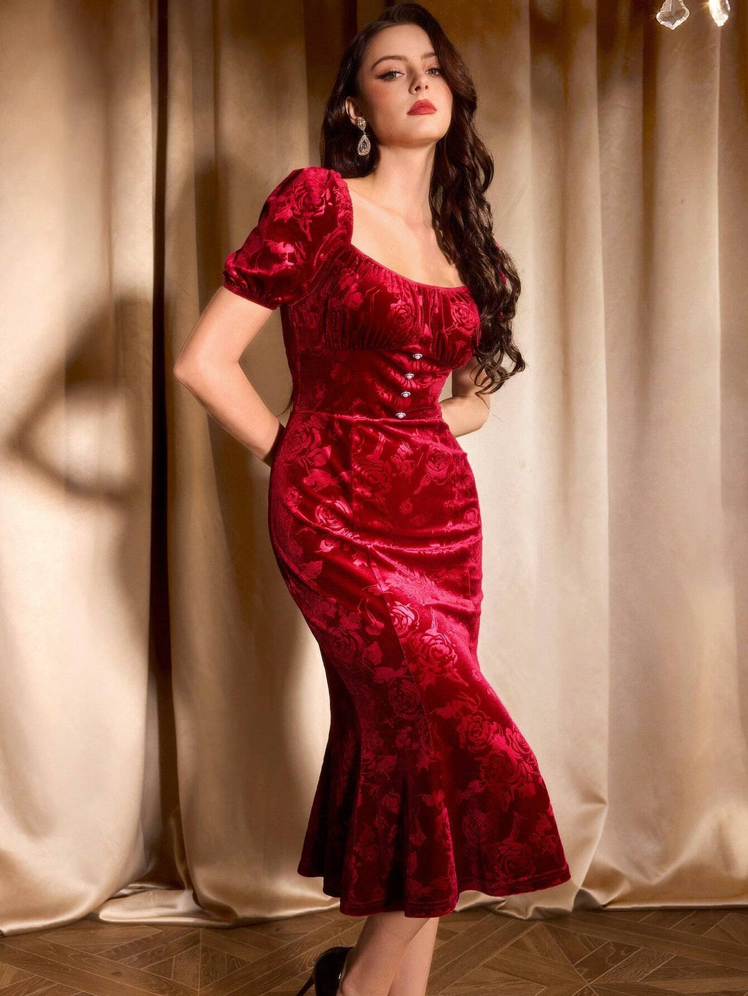 Rochie midi SHEIN, vișiniu