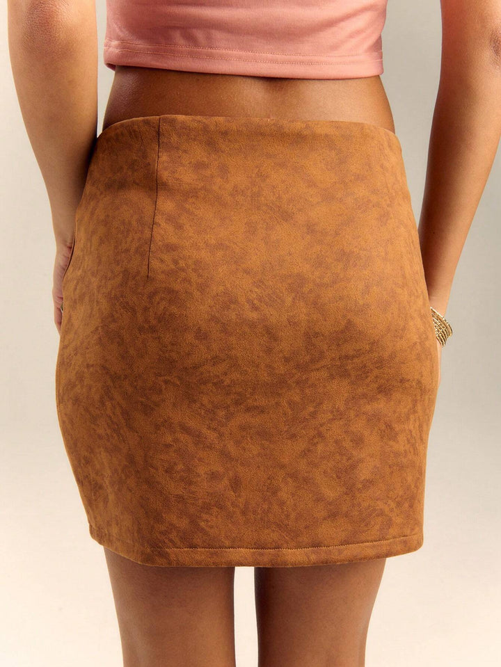 Shein miniszoknya, barna