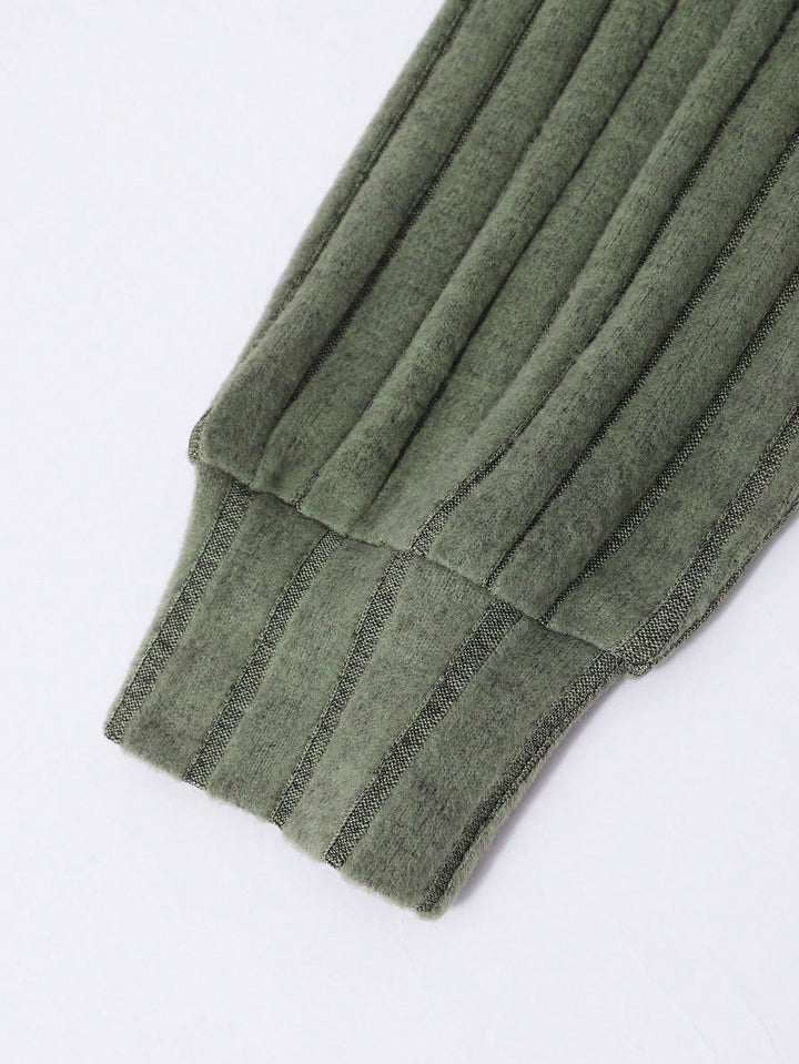 SHEIN khaki kapucnis pulóver és leggings szett