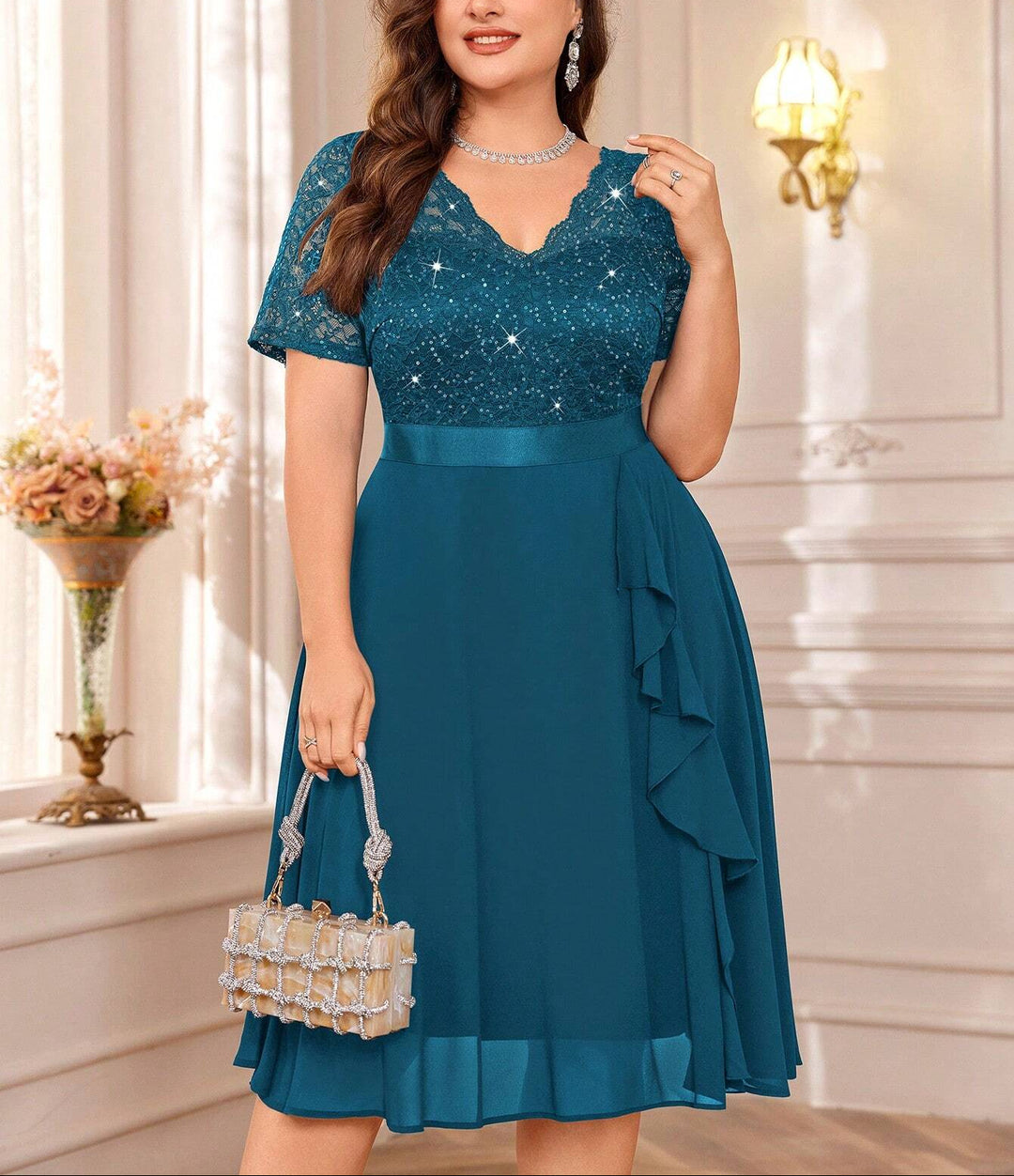Rochie midi SHEIN, albastru
