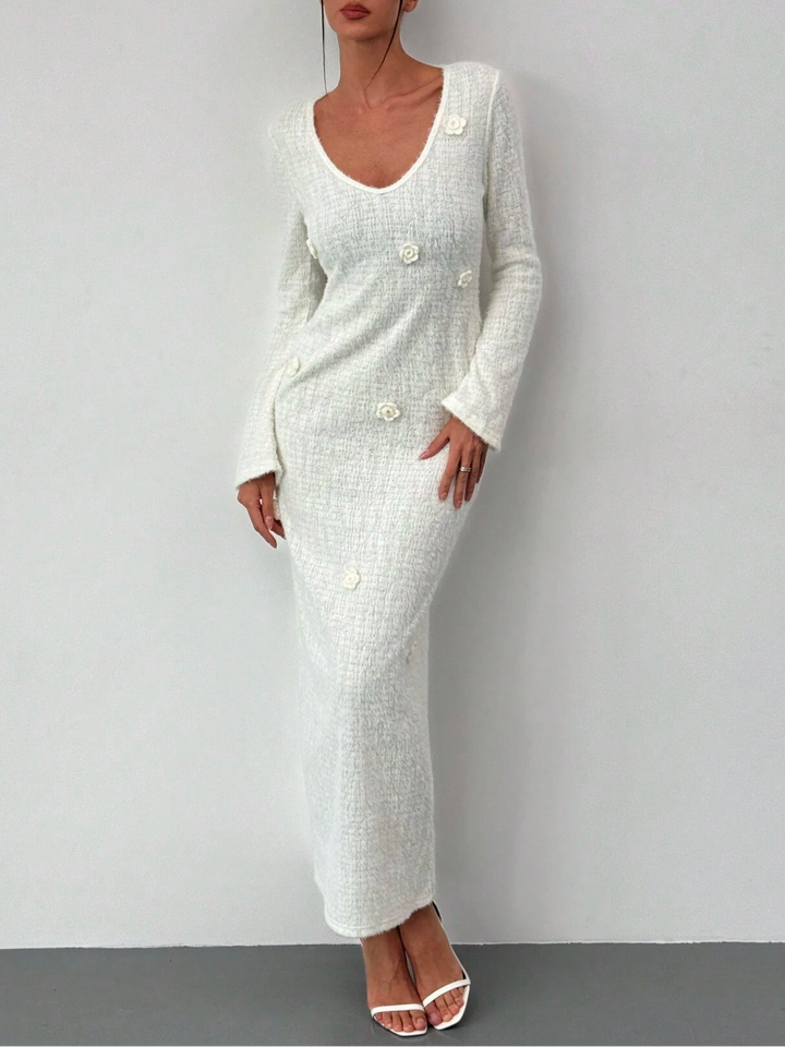 Shein maxi ruha, krémszínű