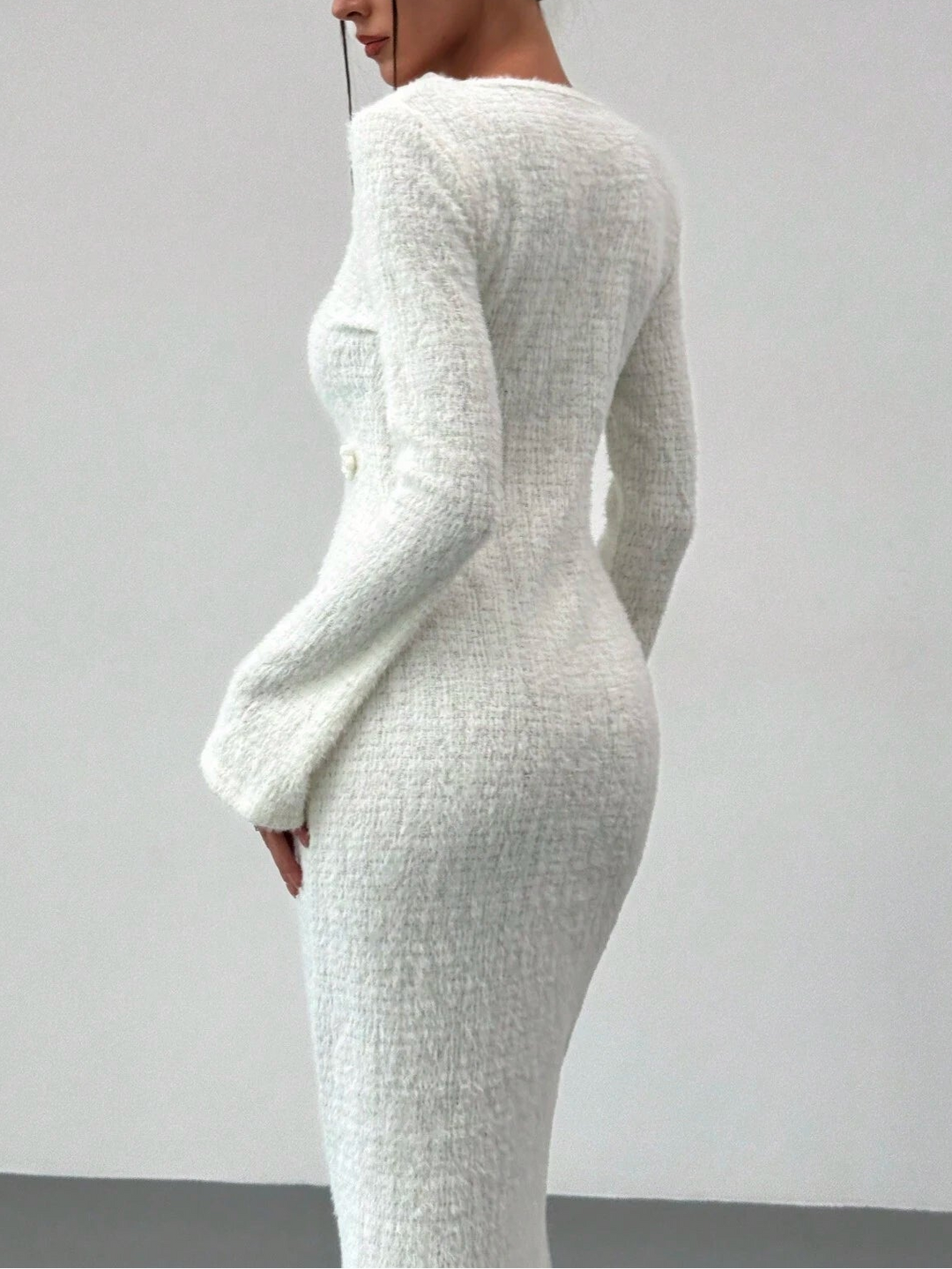 Shein maxi ruha, krémszínű