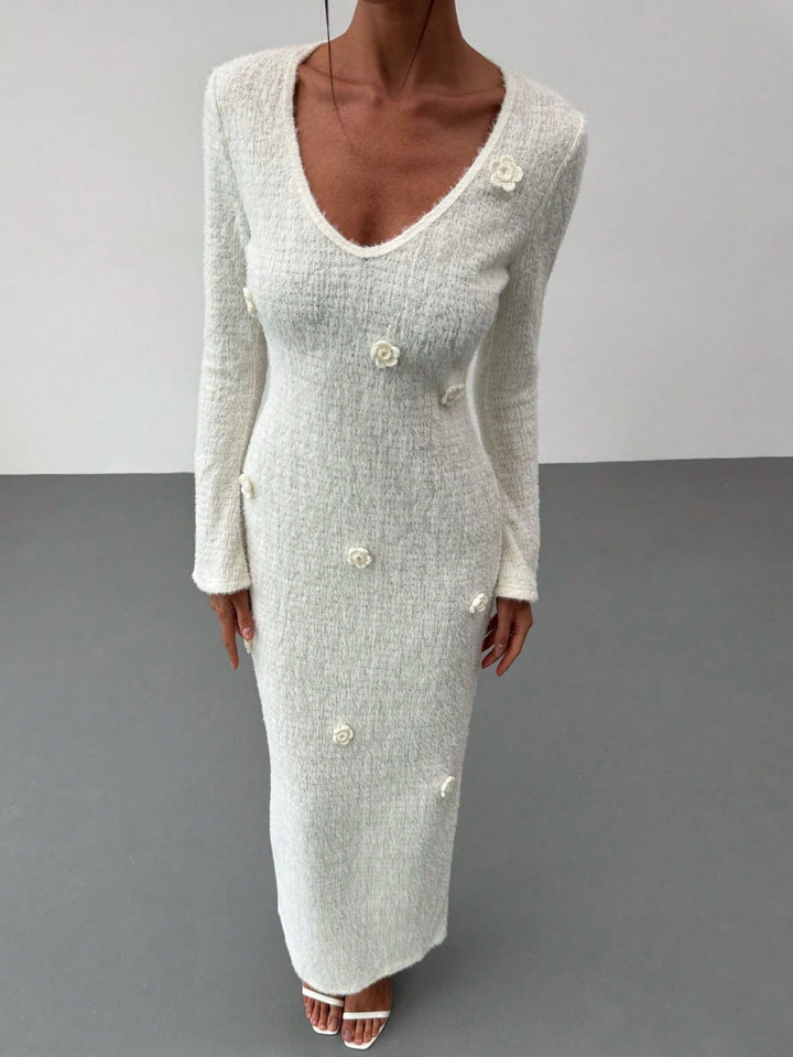 Shein maxi ruha, krémszínű