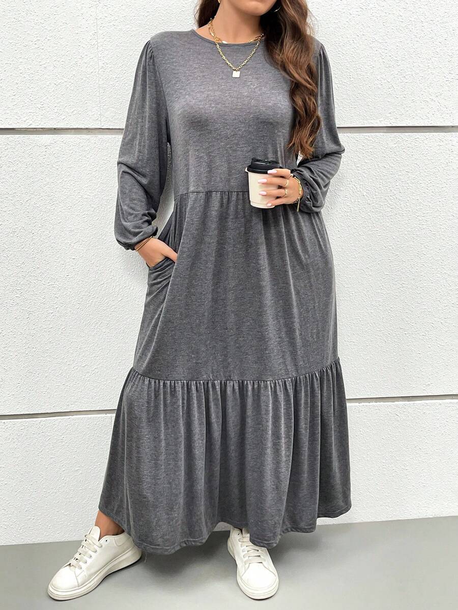 Rochie maxi SHEIN, gri