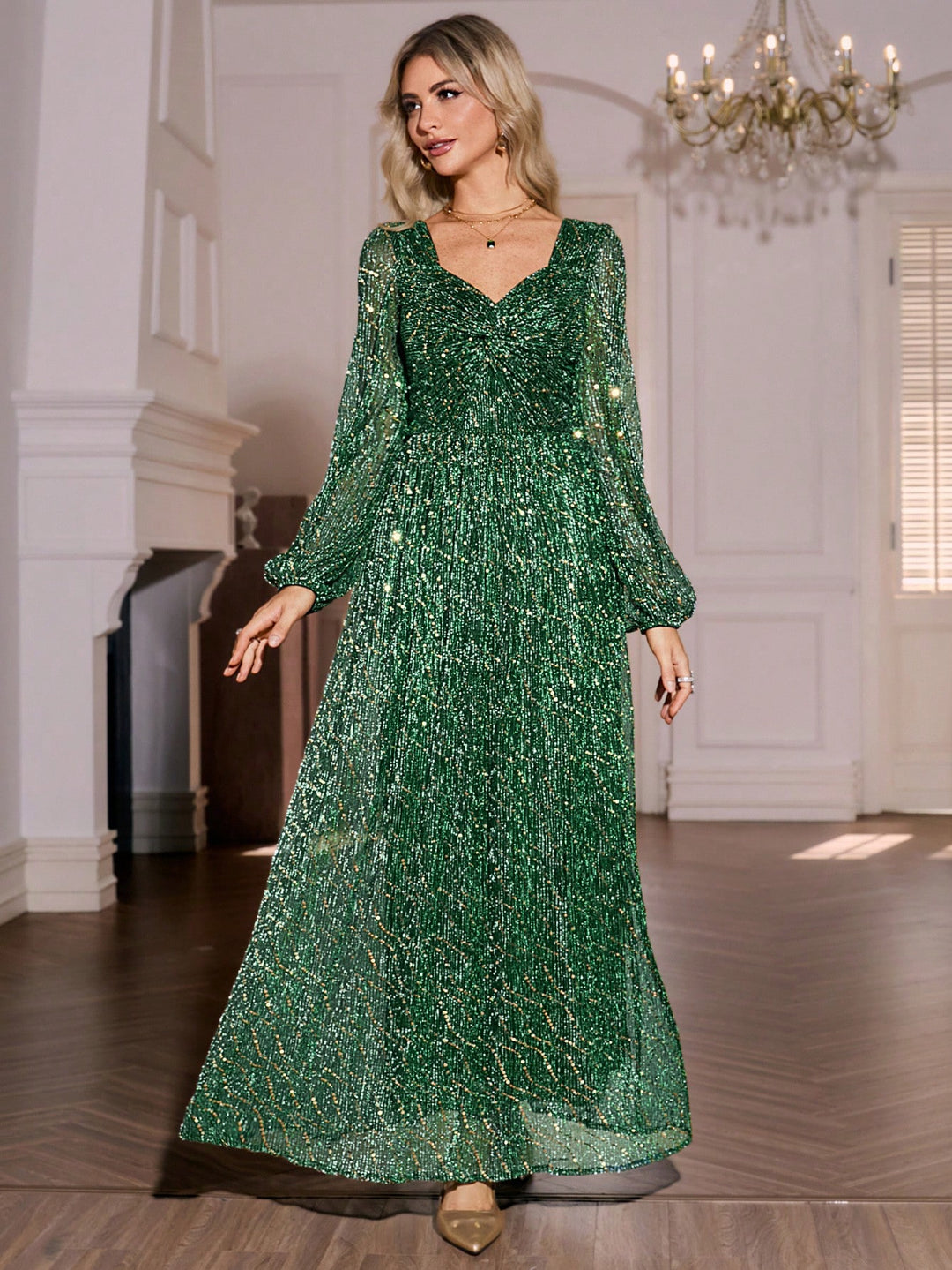 Rochie maxi SHEIN, verde