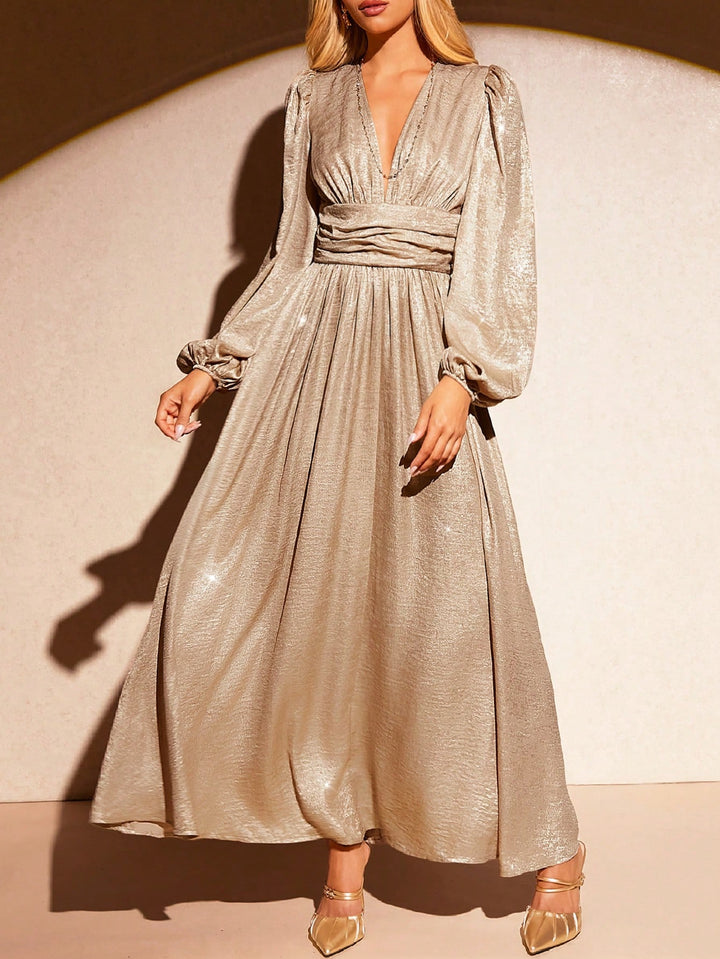 Rochie maxi SHEIN, auriu