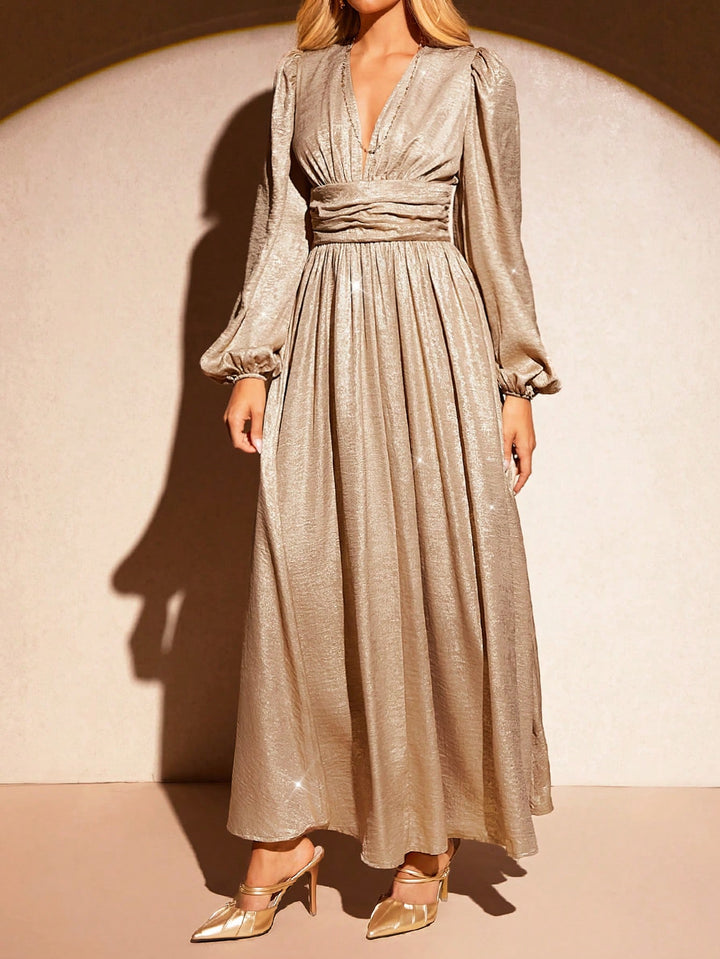 Rochie maxi SHEIN, auriu