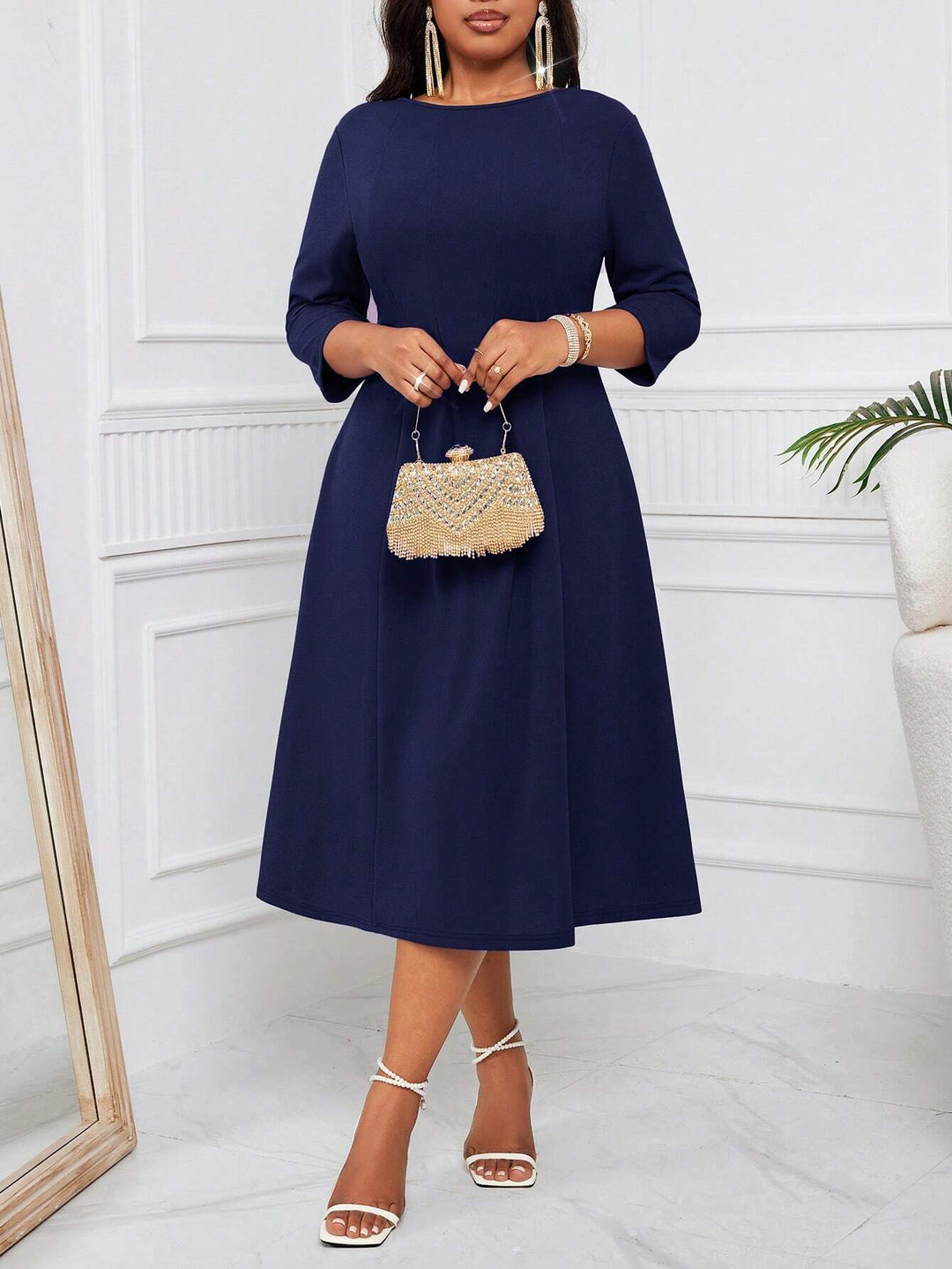Rochie midi SHEIN, albastru