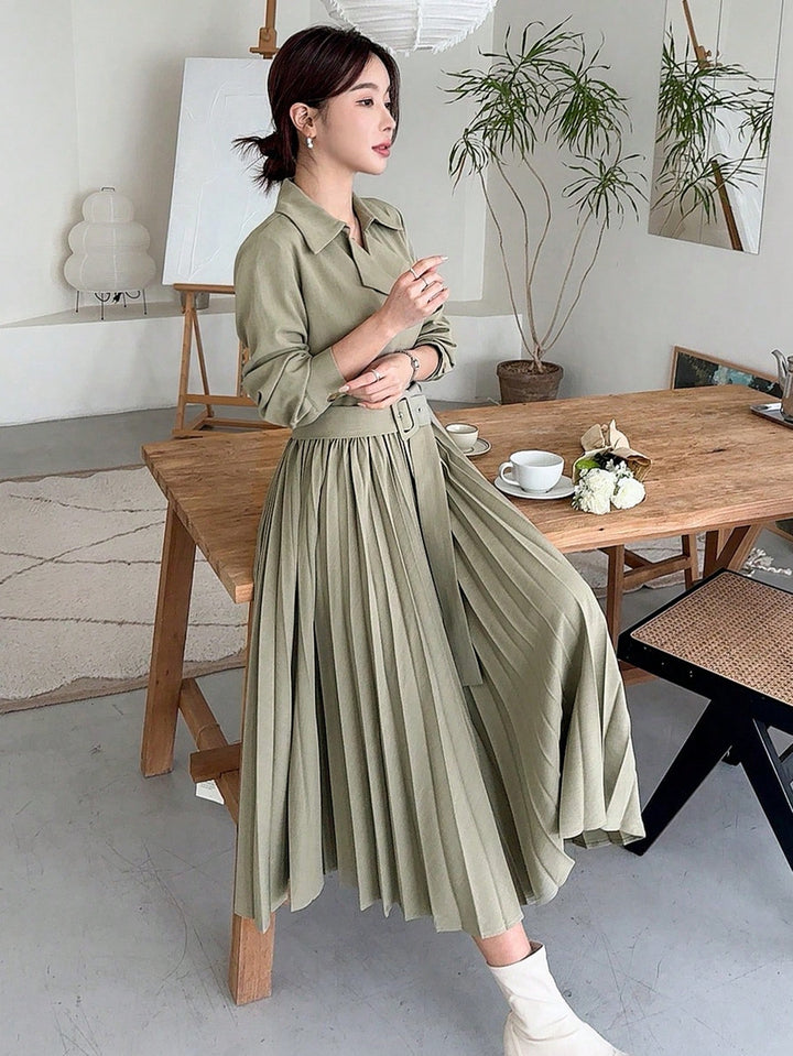 Rochie midi SHEIN, kaki