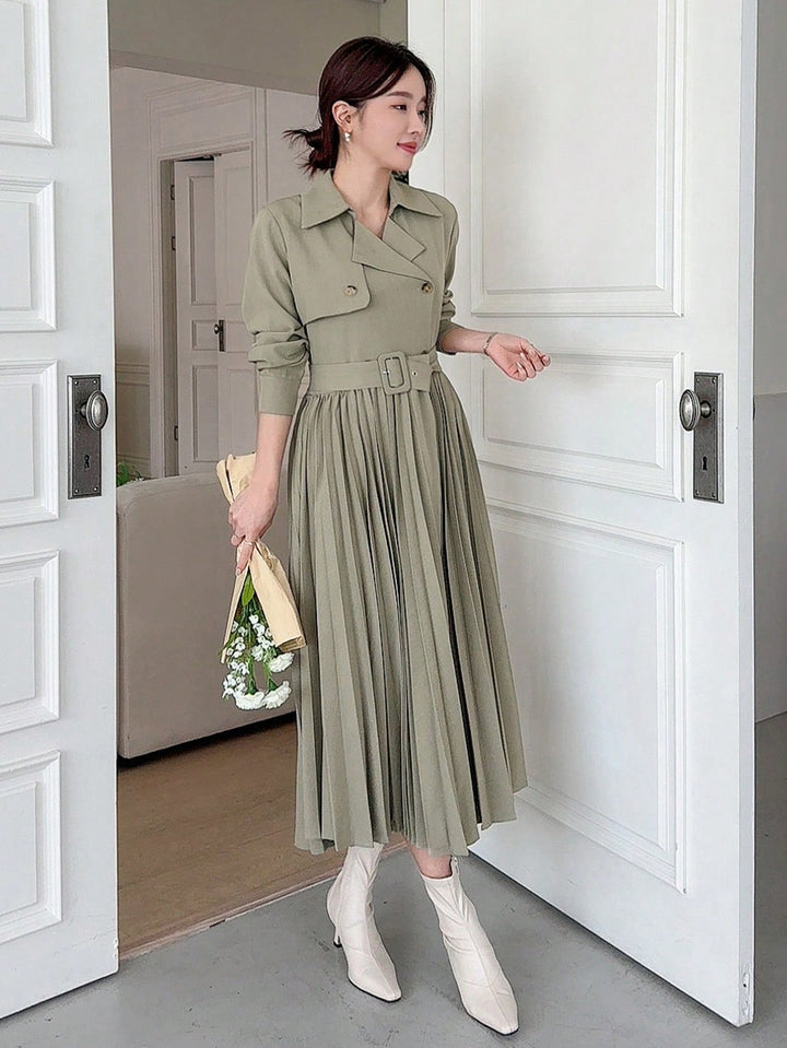 Rochie midi SHEIN, kaki
