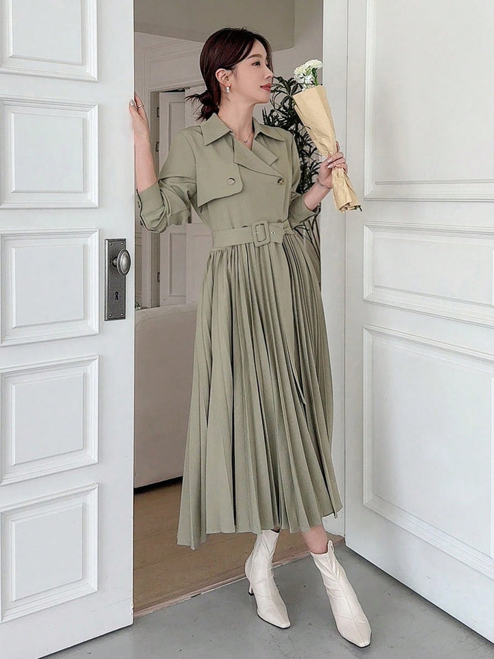 Rochie midi SHEIN, kaki