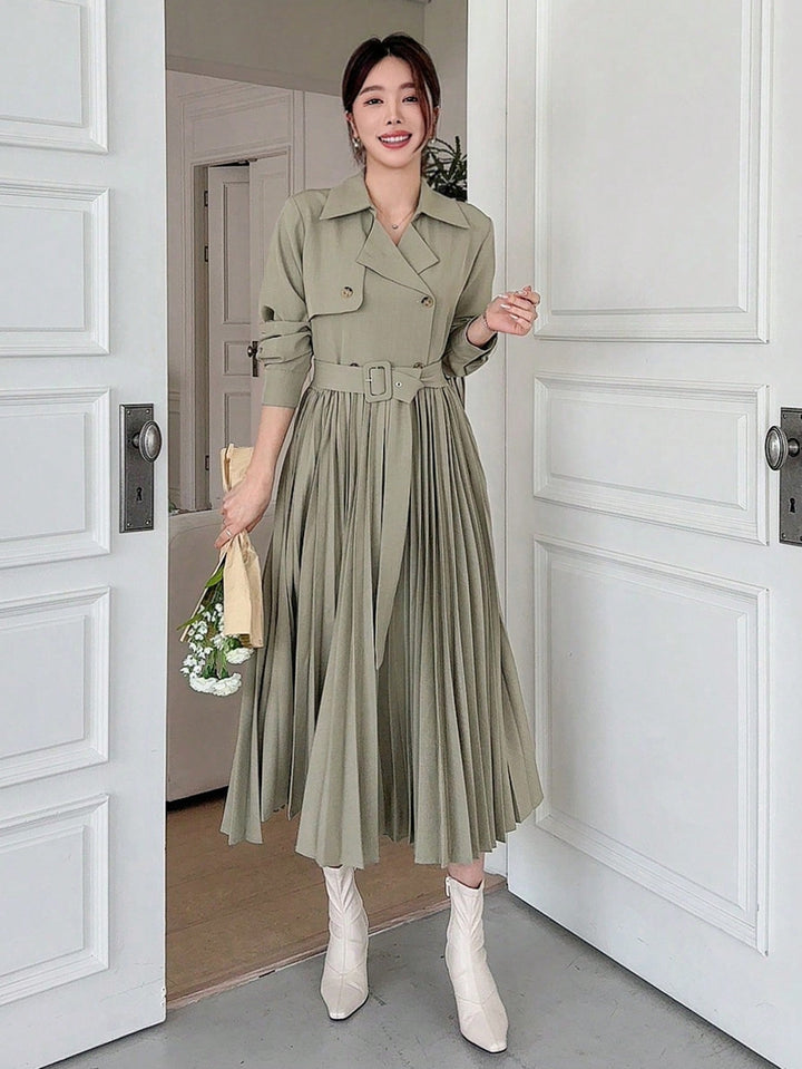 Rochie midi SHEIN, kaki