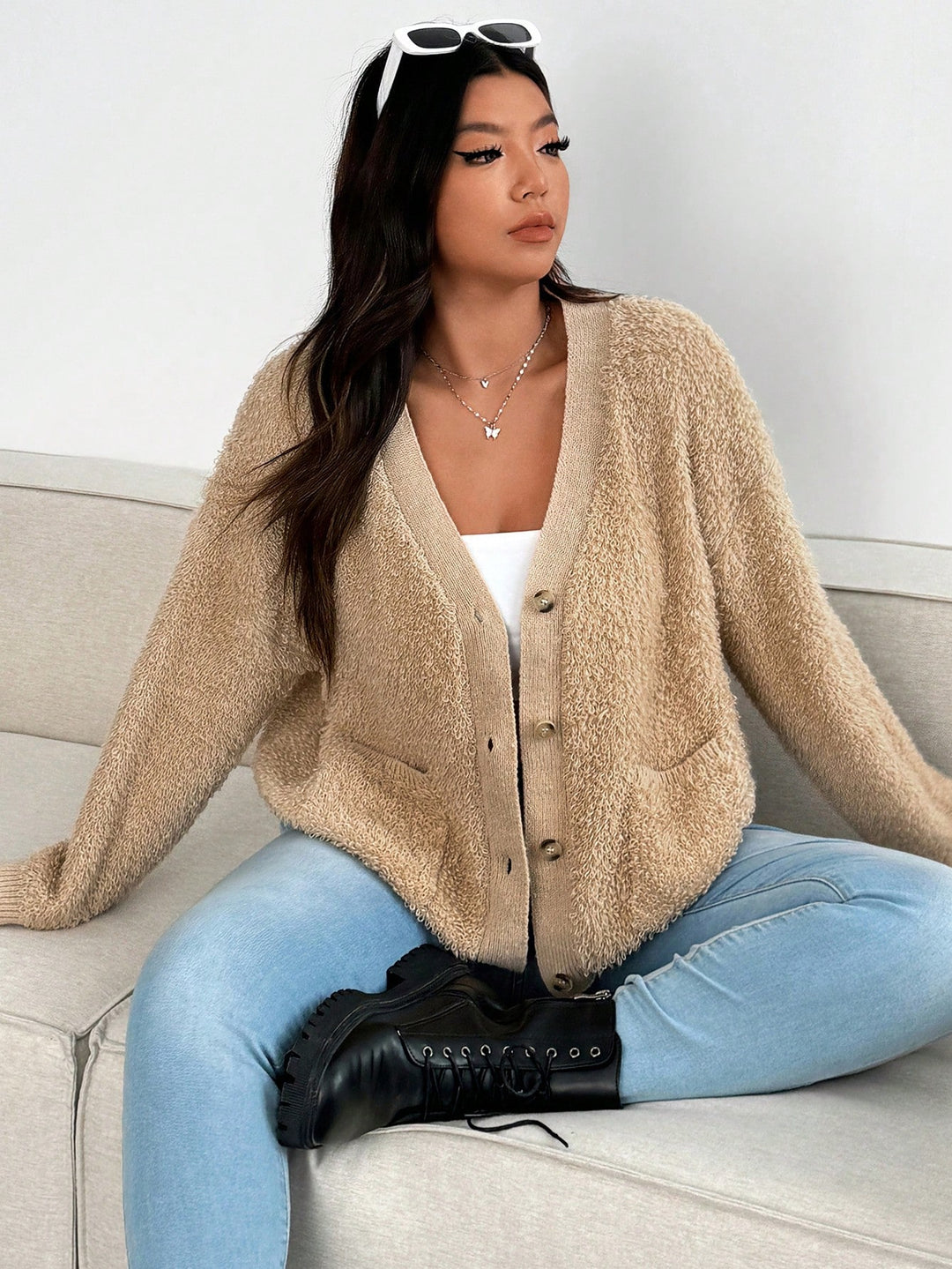 Cardigan SHEIN, bej