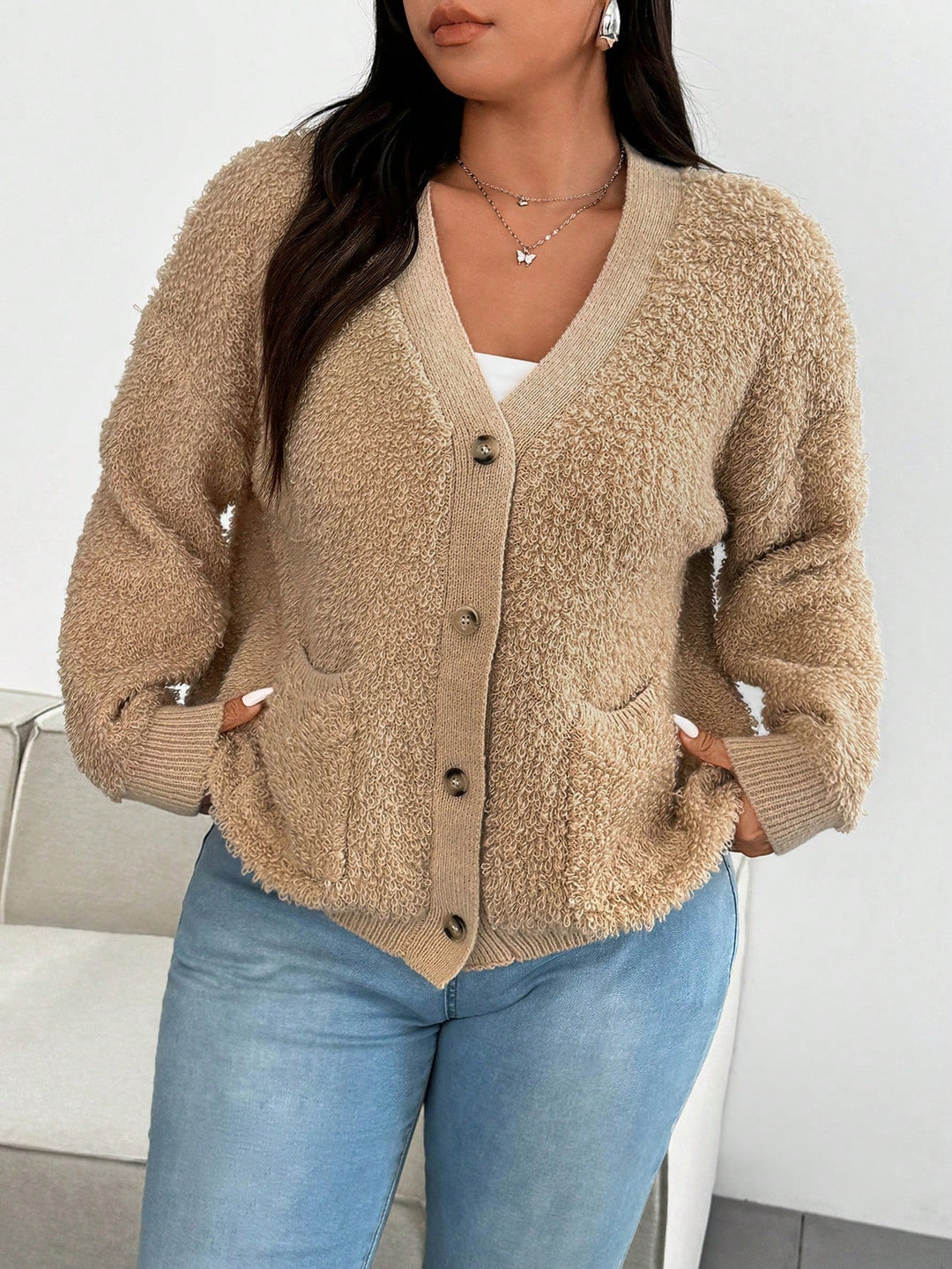 Cardigan SHEIN, bej