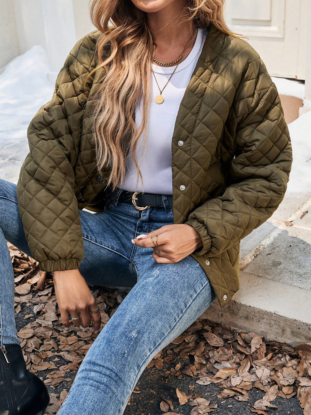 SHEIN kabát, khaki