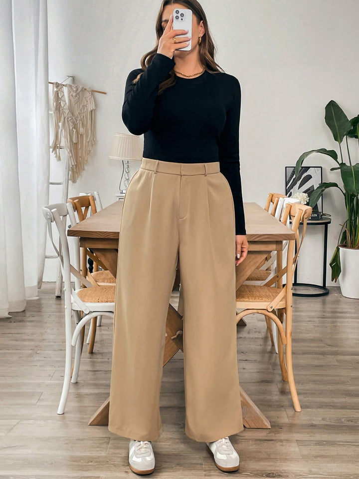 Pantalon de costum SHEIN, kaki