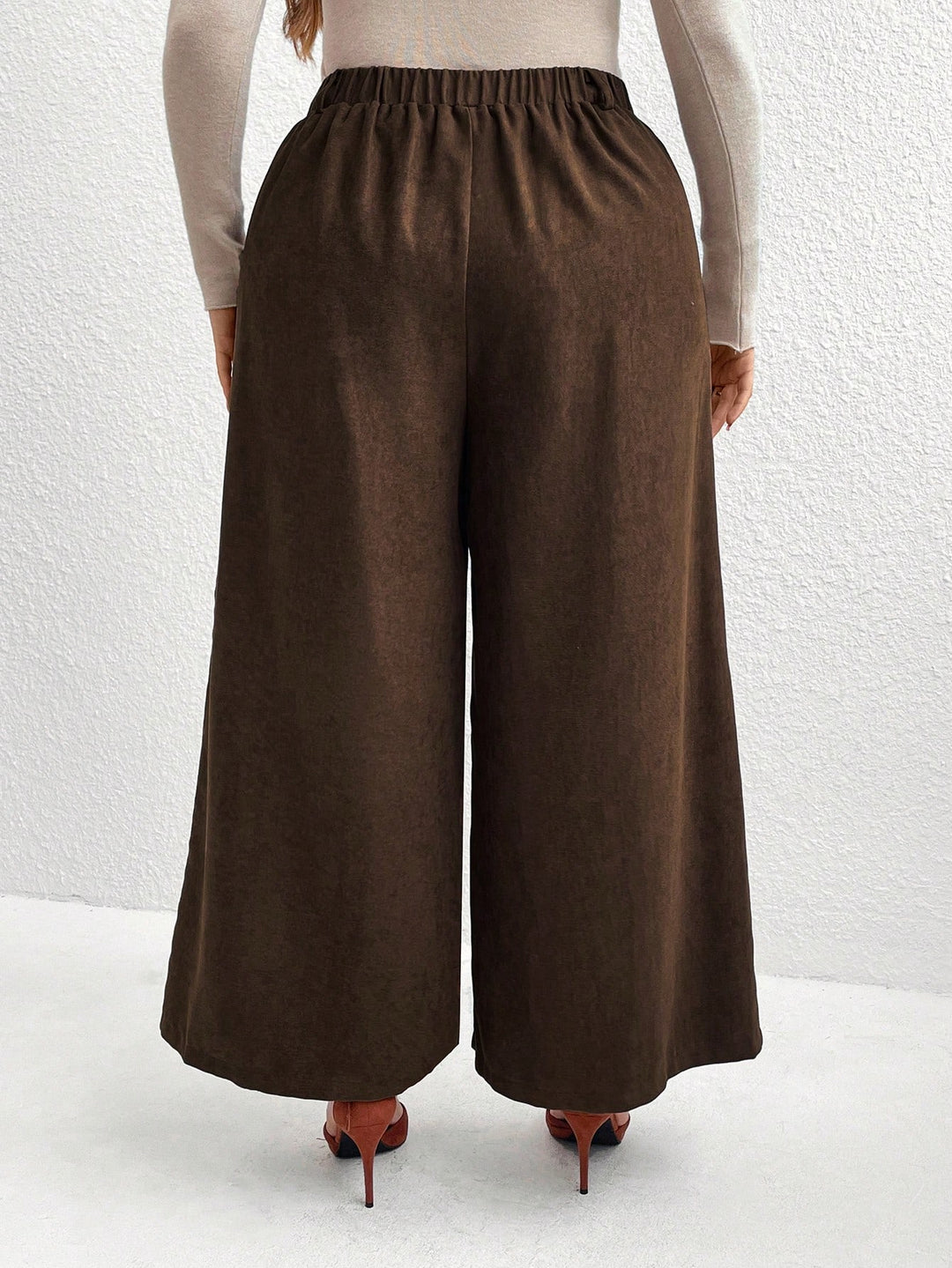 Pantalon de costum SHEIN, maro