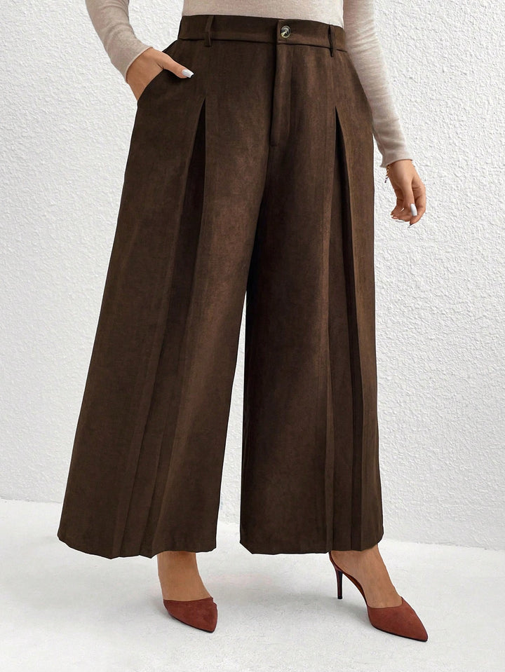 Pantalon de costum SHEIN, maro