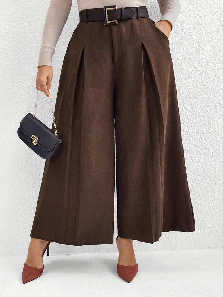 Pantalon de costum SHEIN, maro