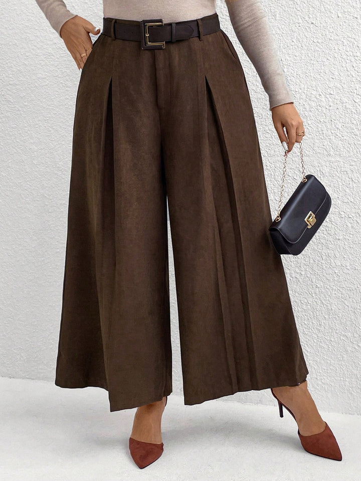 Pantalon de costum SHEIN, maro