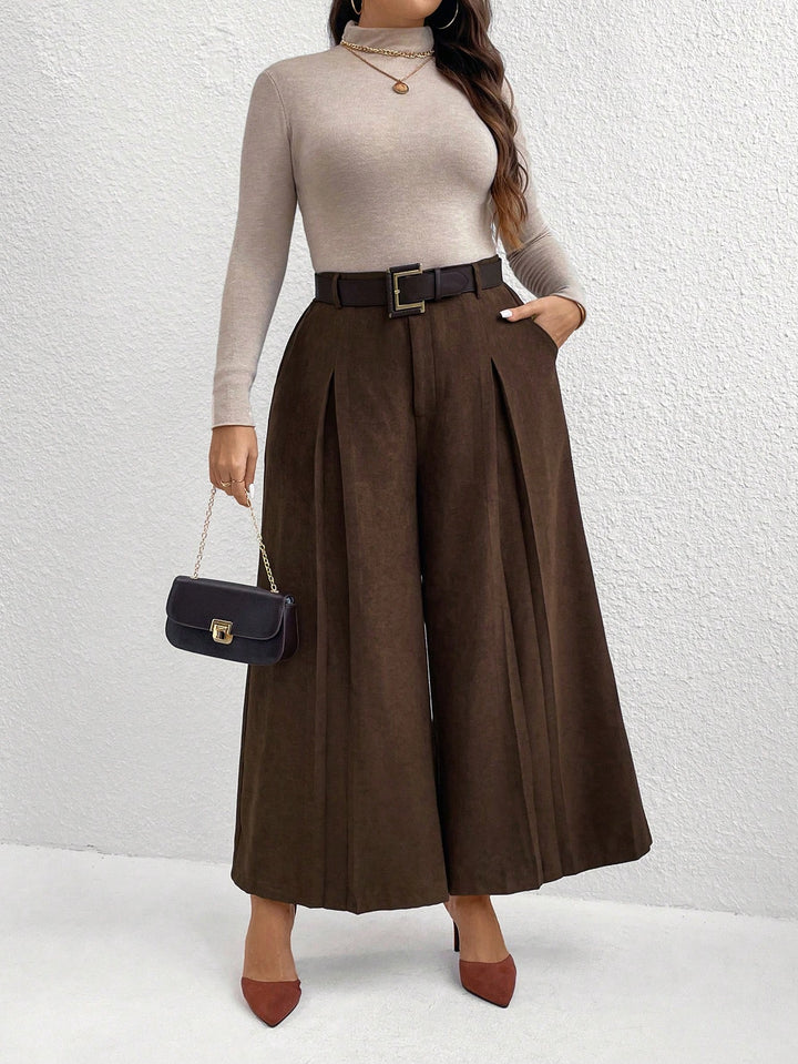Pantalon de costum SHEIN, maro