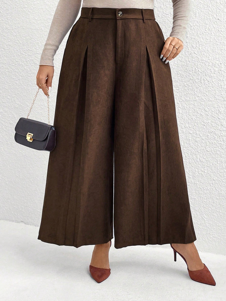 Pantalon de costum SHEIN, maro