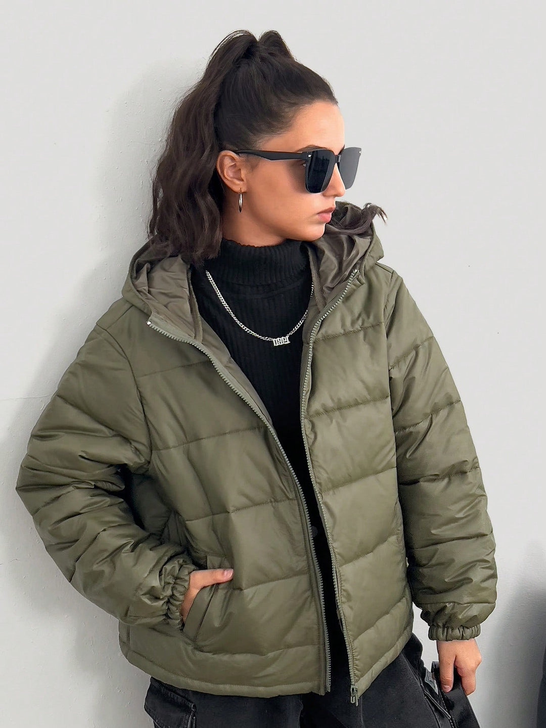 SHEIN Winter Coat, Khaki