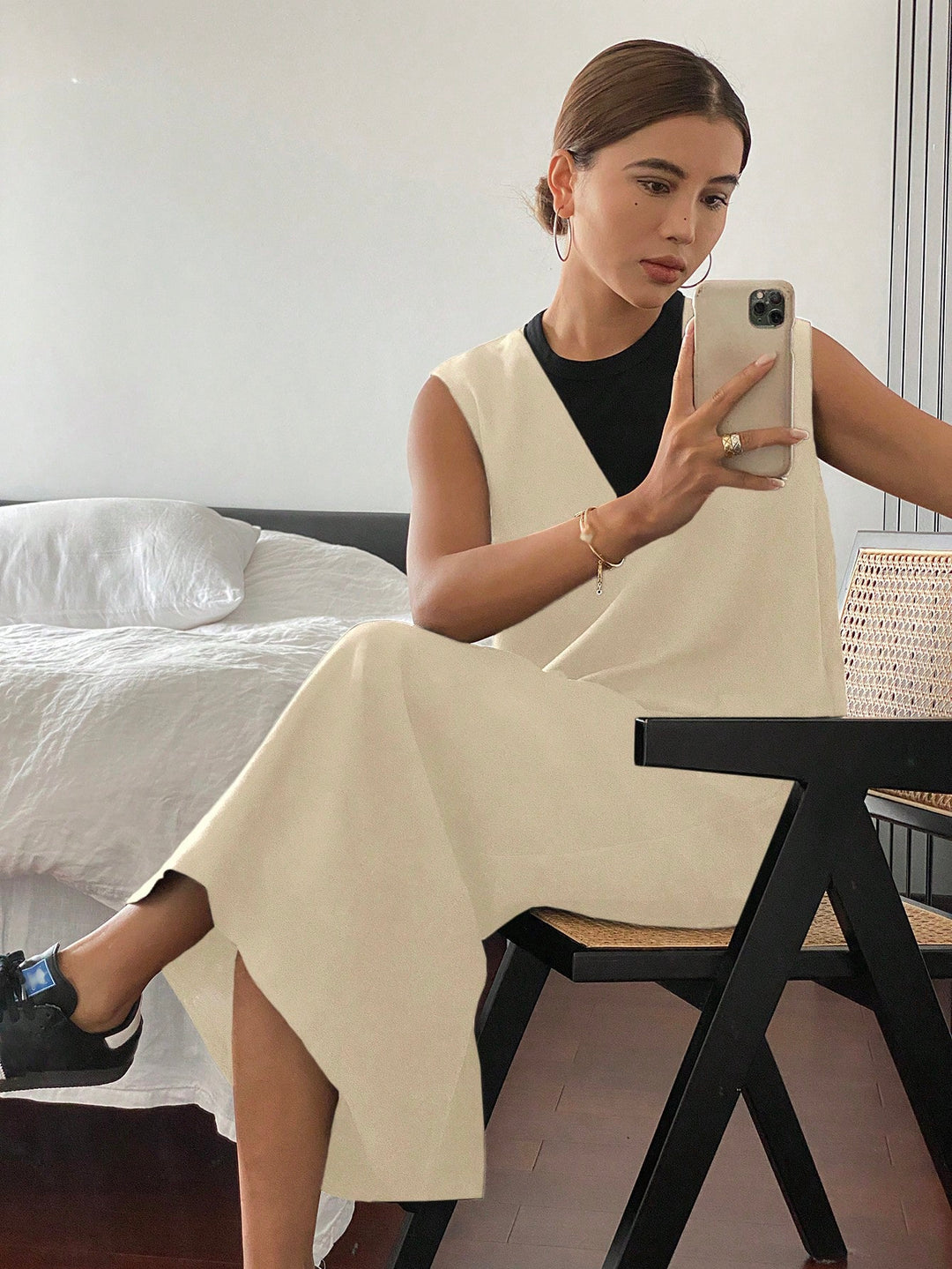 Rochie maxi SHEIN, bej