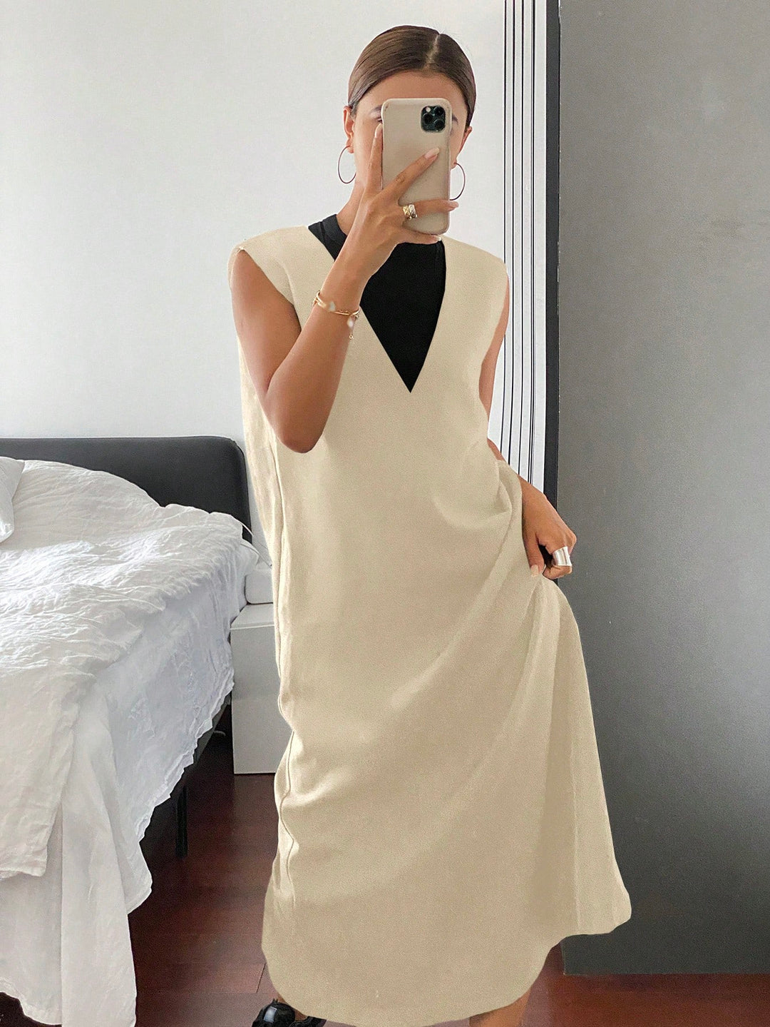 Rochie maxi SHEIN, bej