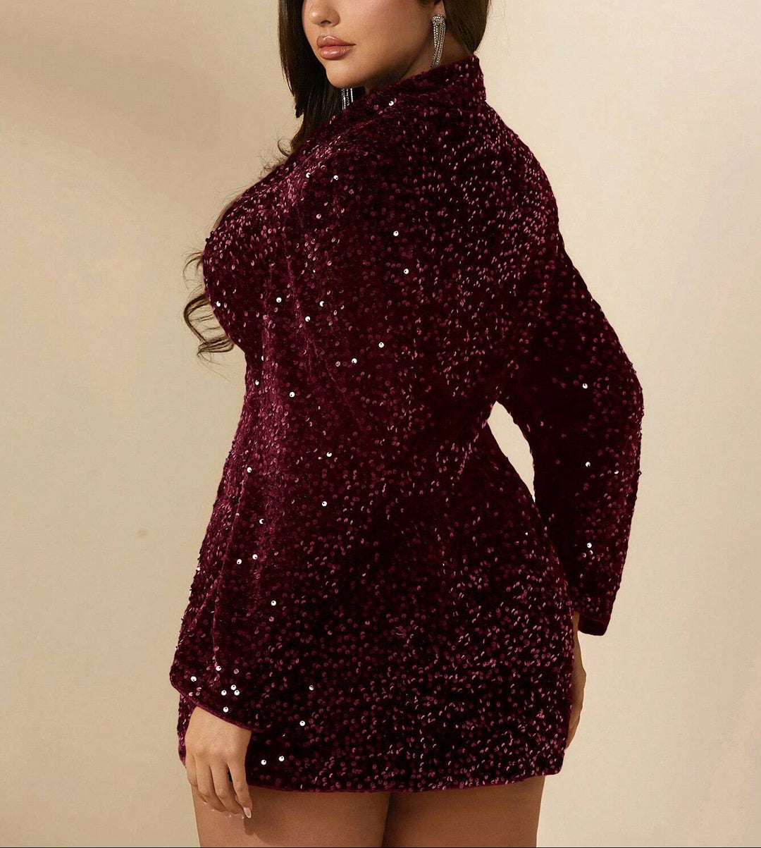 Shein Curve+ zakó, bordó